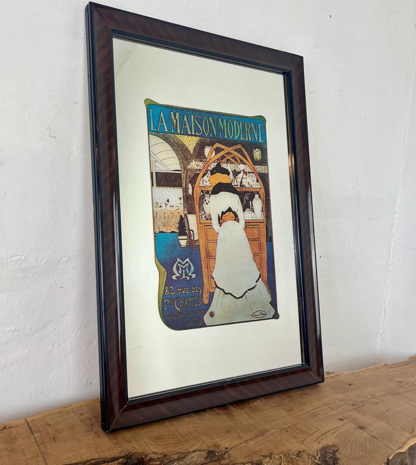 Beautiful Vintage Art Nouveau Mirror, La Maison Moderne, Maurice Biais, Paris Advertising, Home Picture, Art Gallery, French Belle Epoque photo 125.0