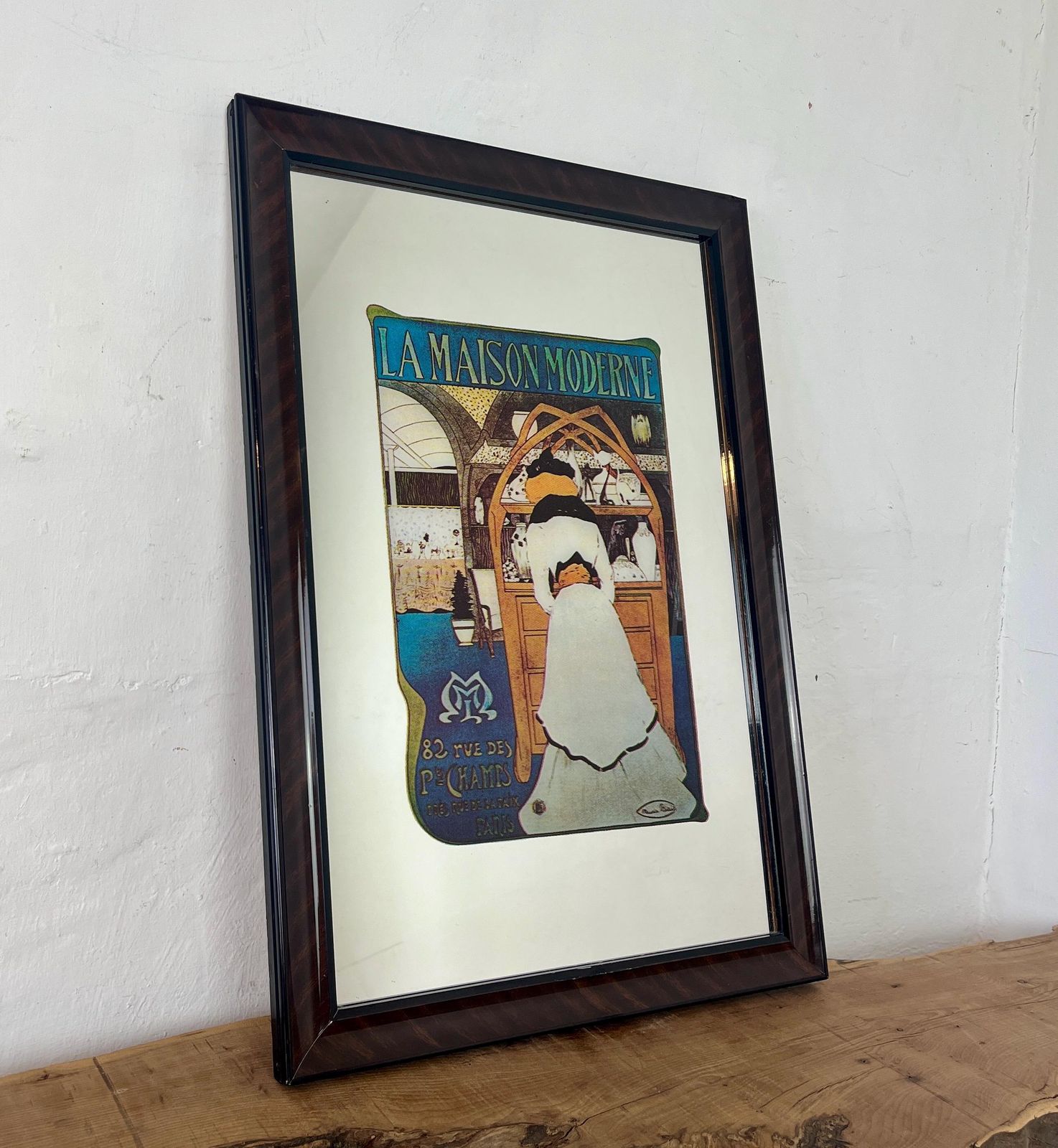Beautiful Vintage Art Nouveau Mirror, La Maison Moderne, Maurice Biais, Paris Advertising, Home Picture, Art Gallery, French Belle Epoque photo vinterior