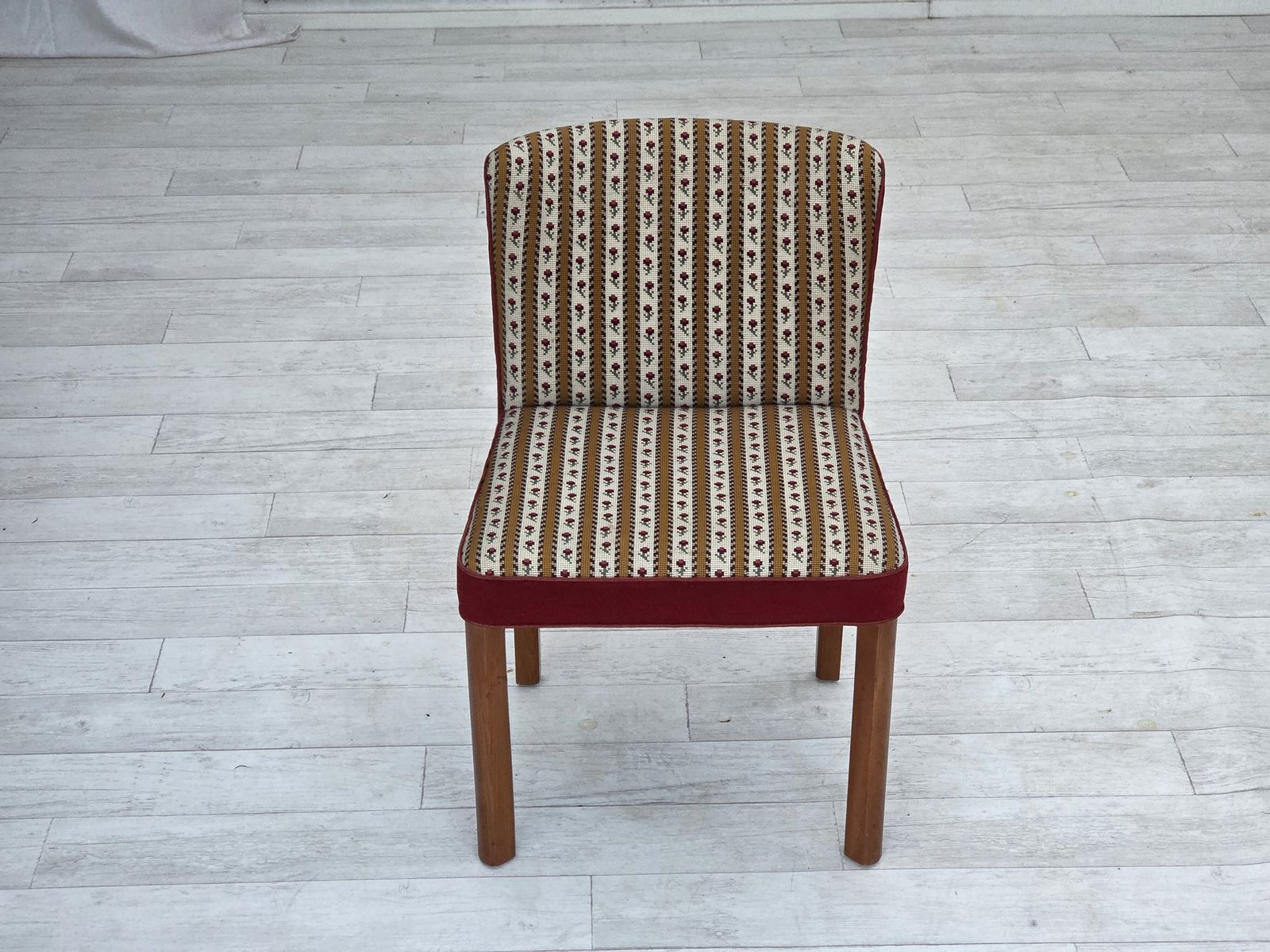 1960s, Set Of 2 Danish Easy Chairs, Traditional Danish Woven Wool Fabric, Ash Wood Legs. photo Furniture