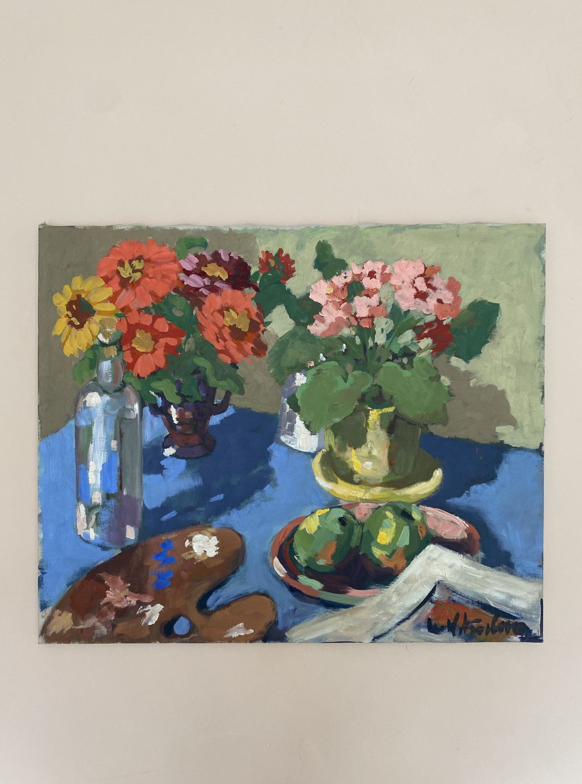Swedish Floral Oil Painting