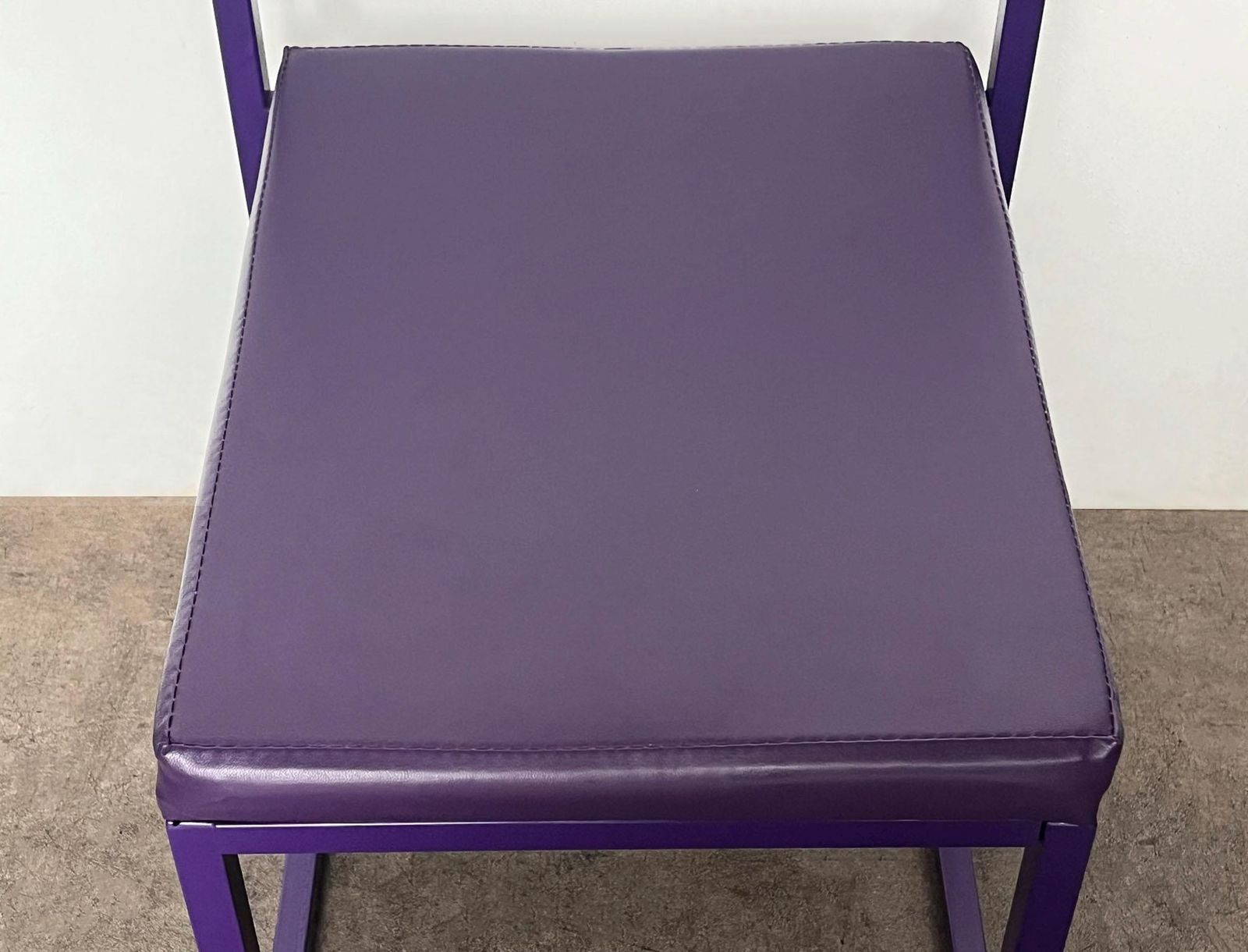 Rare Modernist Italian Purple Metal Tubular Rectangular Chair photo vinterior