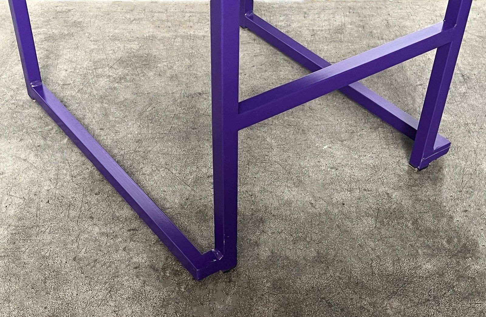 Rare Modernist Italian Purple Metal Tubular Rectangular Chair photo vintage