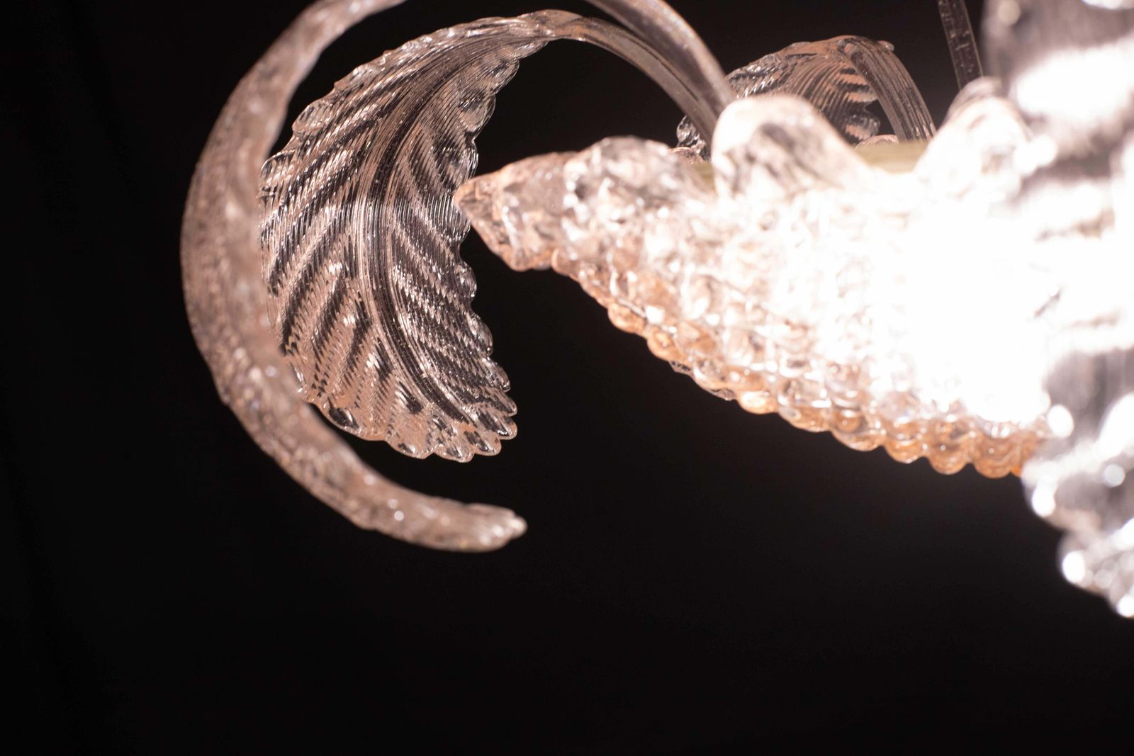 3439.0 Pink Art Decò Barovier E Toso Chandelier, Murano Glass, 1950s photo