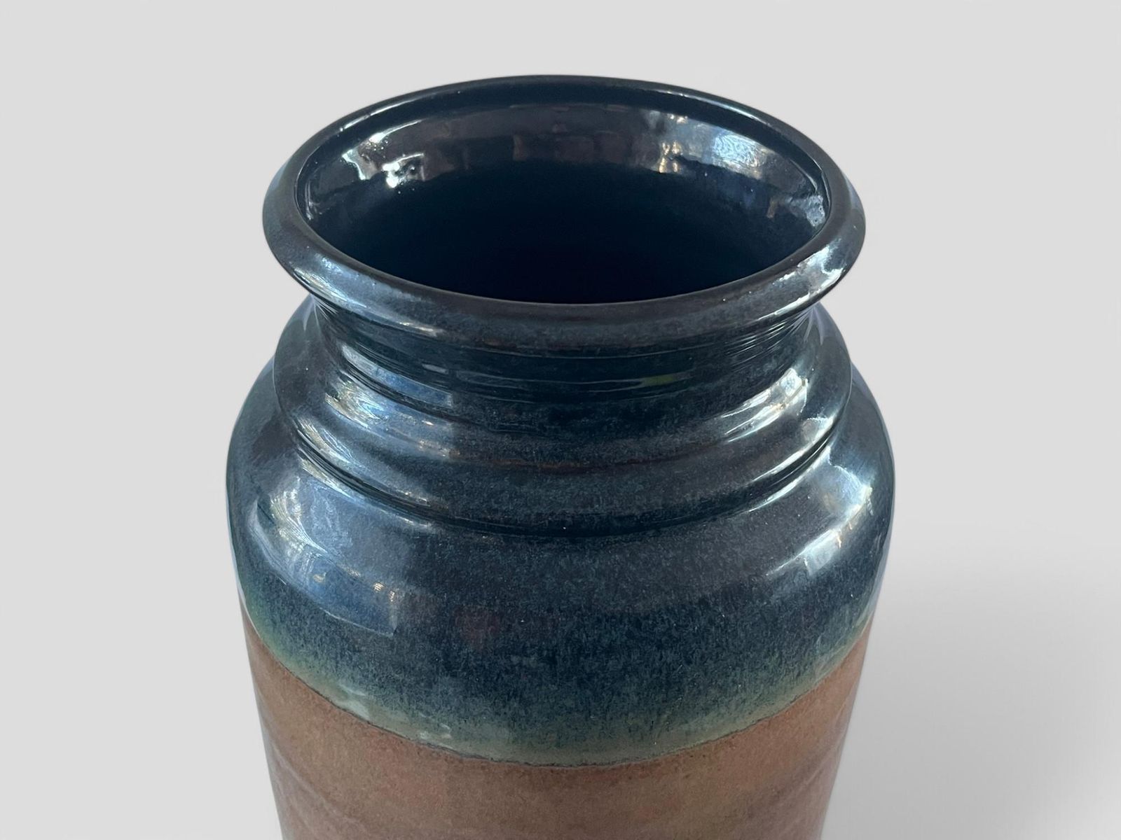 Large Mid Century Bay Keramik Brown & Blue Glazed Ceramic Fat Lava West Germany Pottery Floor Vase photo Home Decor