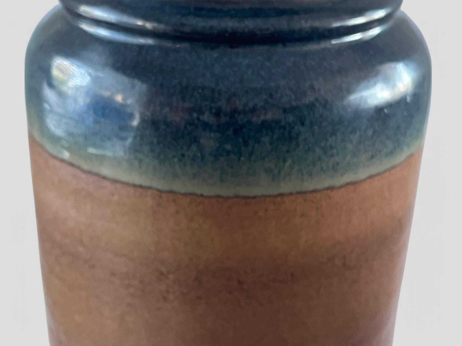 Large Mid Century Bay Keramik Brown & Blue Glazed Ceramic Fat Lava West Germany Pottery Floor Vase photo vinterior
