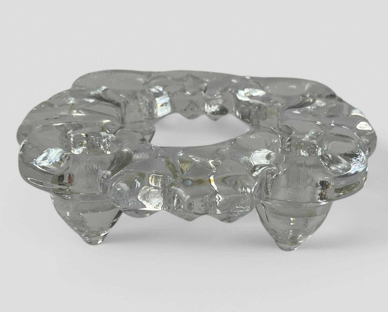 Mid Century Crystal Glass Candle Holder By Pukeberg Sweden photo Home Decor