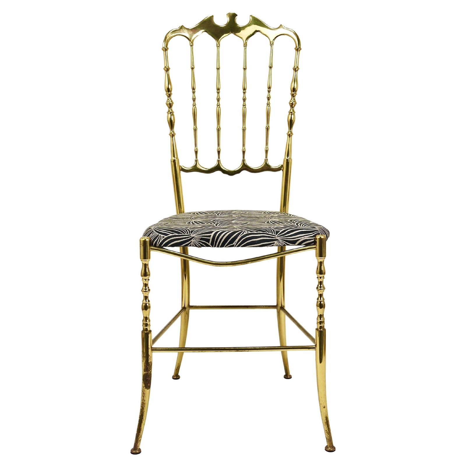 Chiavari Midcentury Brass Chair By Giuseppe Gaetano Descalzi, Italy, 1950s