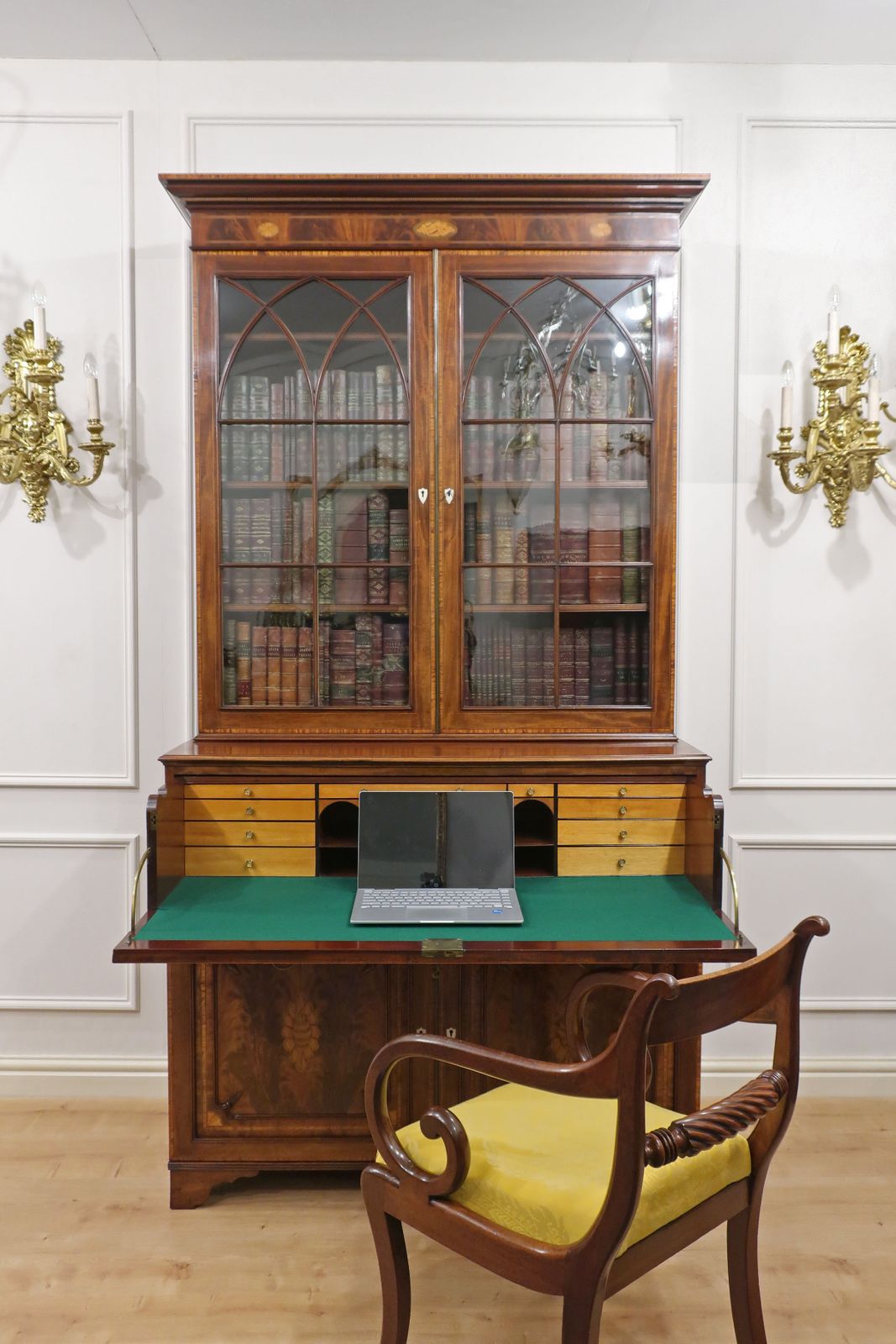 Georgian Mahogany Secretaire Bookcase Attributed To Gillows photo furniture