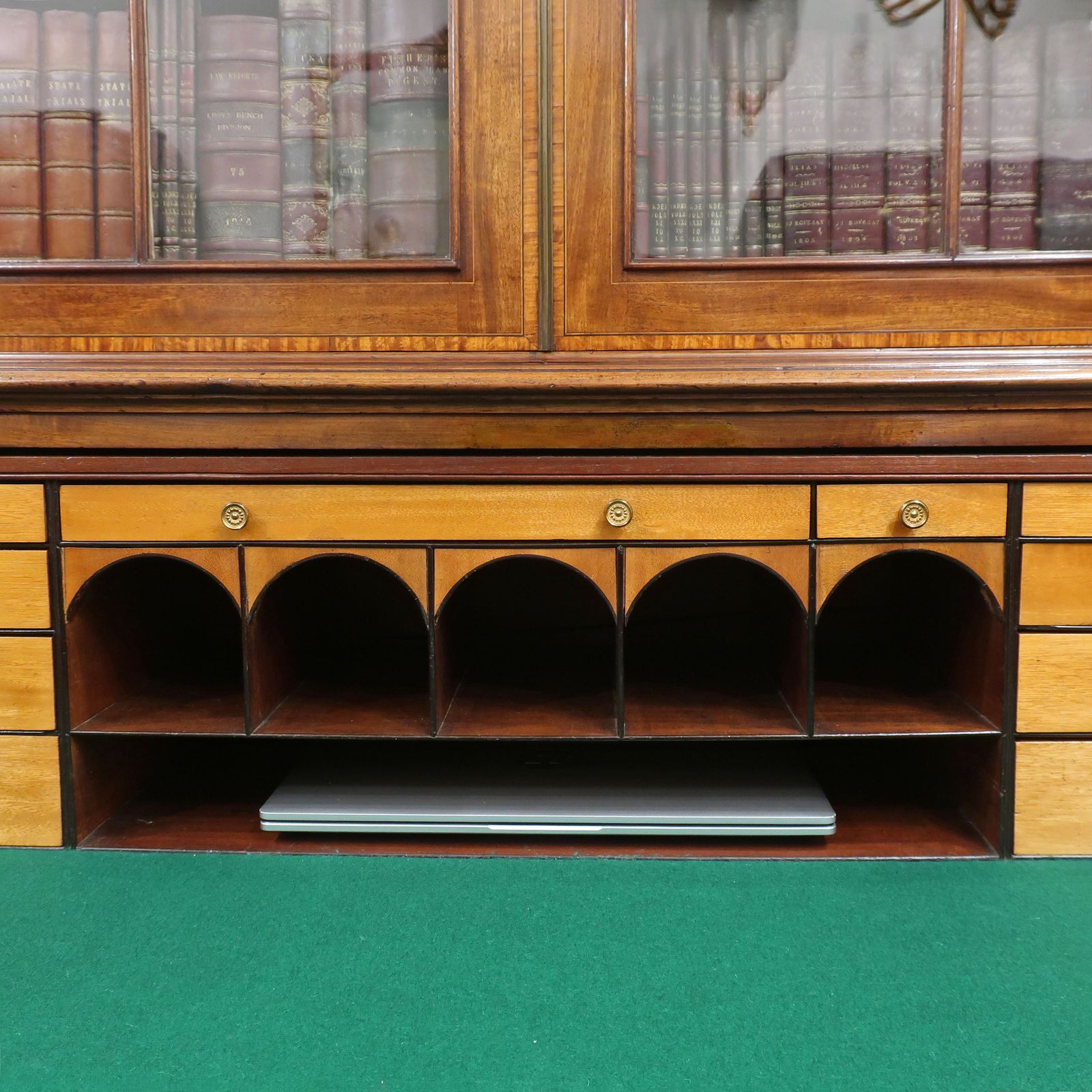 Georgian Mahogany Secretaire Bookcase Attributed To Gillows photo vintage