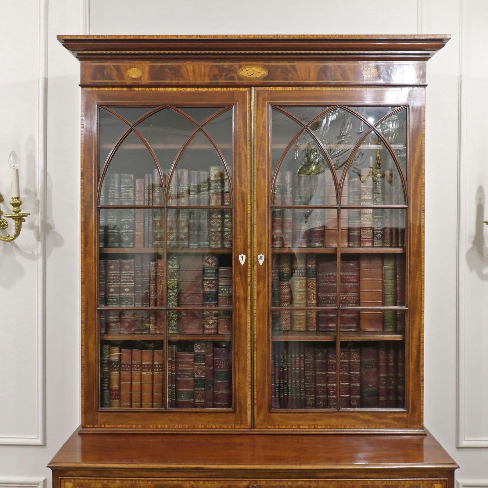 Furniture Georgian Mahogany Secretaire Bookcase Attributed To Gillows photo
