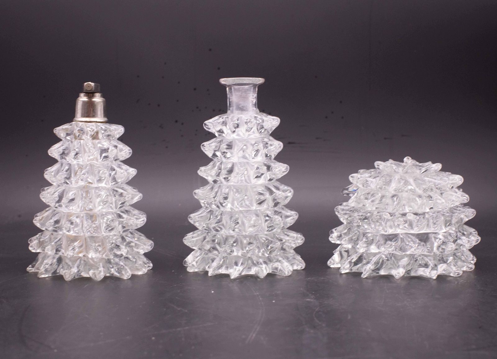 Set Of 3 Ercole Barovier Rostrato Murano Italian Glass Vase For Barovier & Toso photo for sale