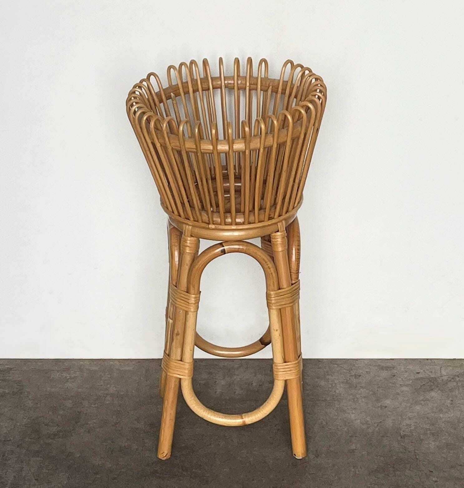 Rare Italian Franco Albini Style Mid Century Bamboo Plant Holder photo furniture