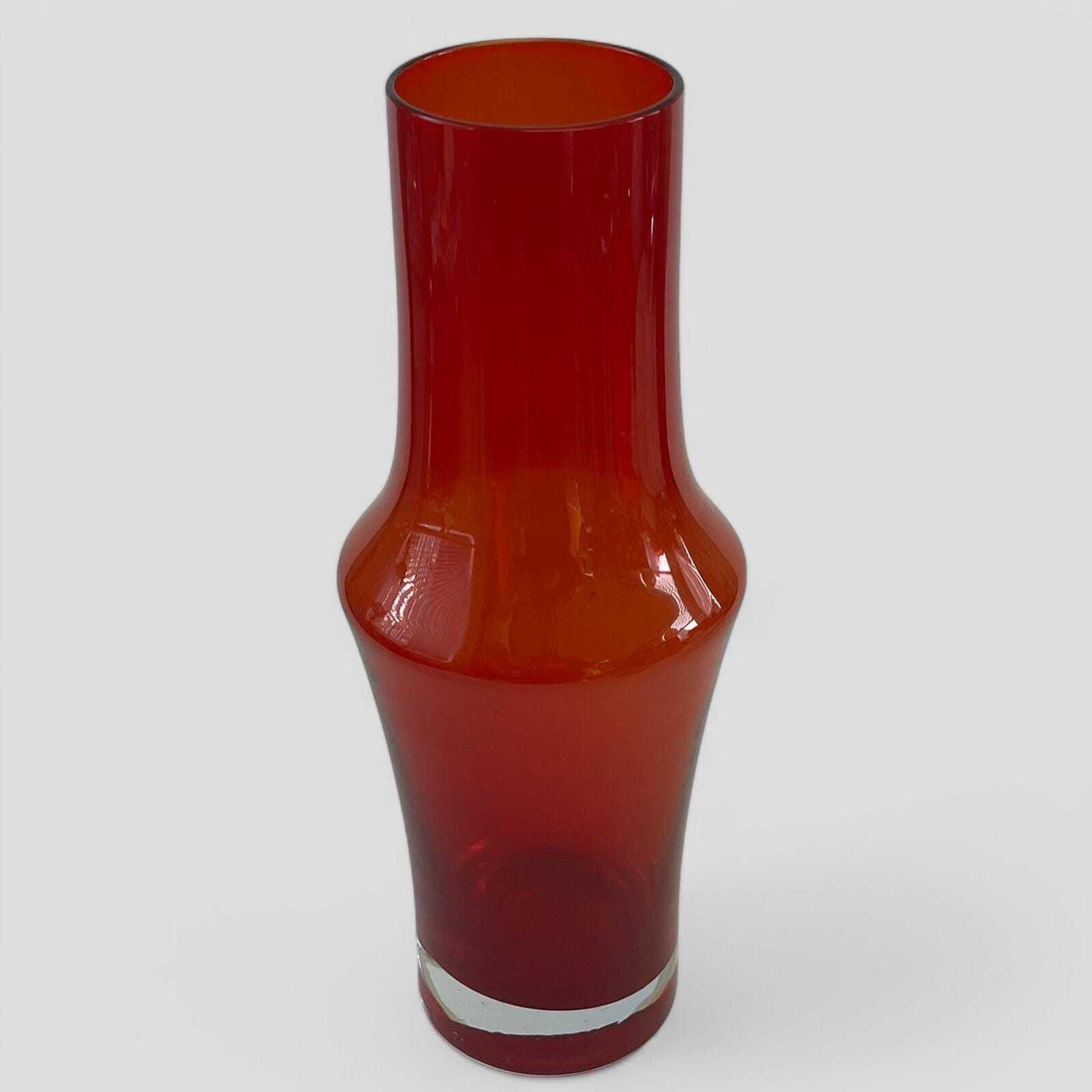 Mid Century Red Art Glass Vase Model 1376 By Tamara Aladin For Riihimaki Finland photo furniture