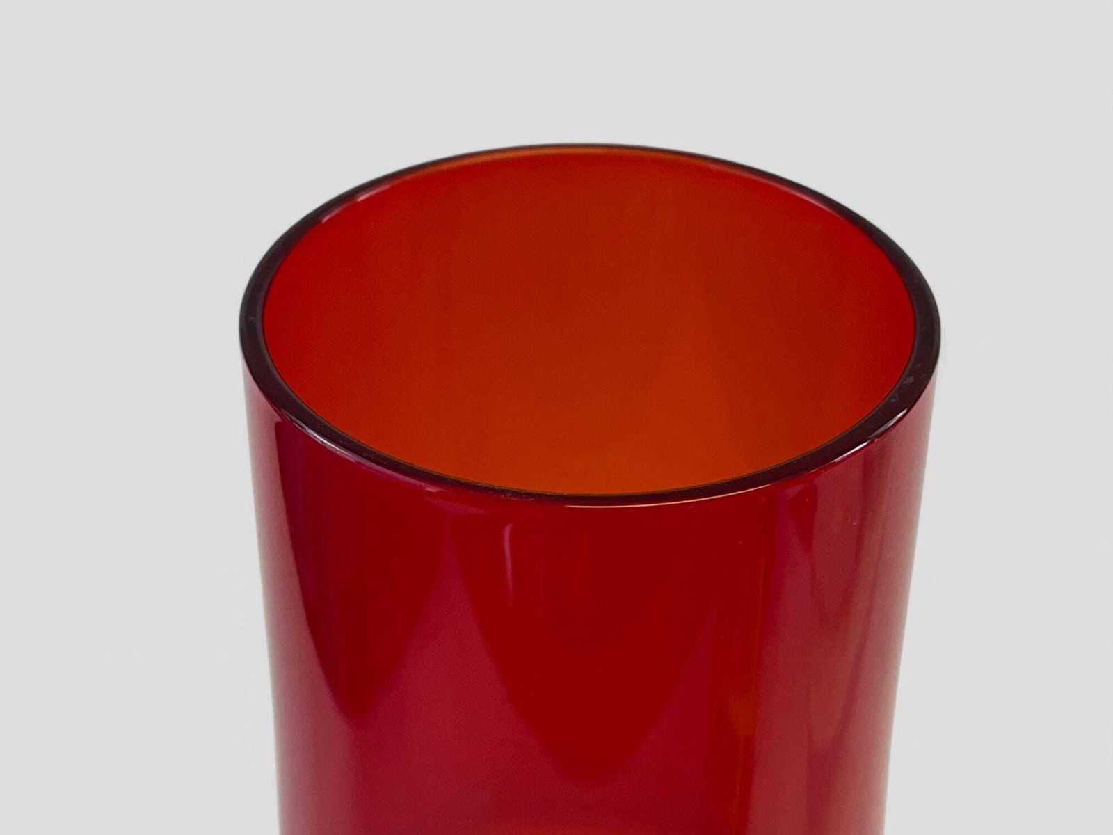 Mid Century Red Art Glass Vase Model 1376 By Tamara Aladin For Riihimaki Finland photo for sale