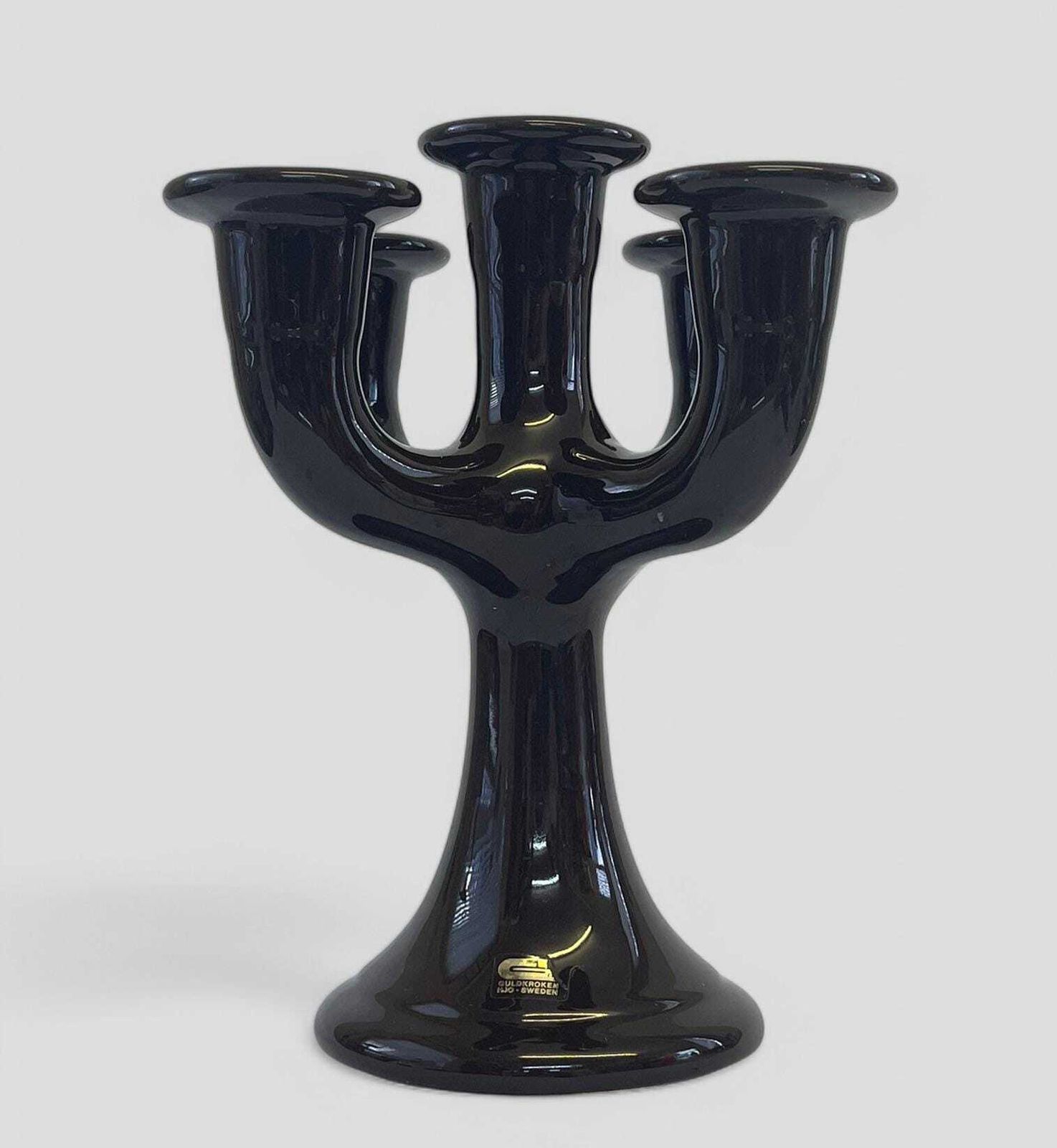 Mid Century Danish Glazed Brown Ceramic Candelabra / Candle Holder By Märta Grunditz For Guldroken Hjo Sweden photo Home Decor