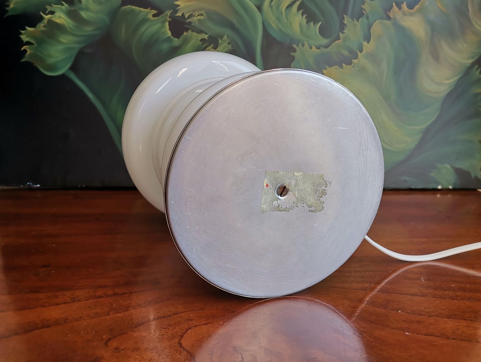 Opaline Glass Space Age Bedside Lamp / Mushroom Table Lamp / 60s 70s Yugoslavia photo buy