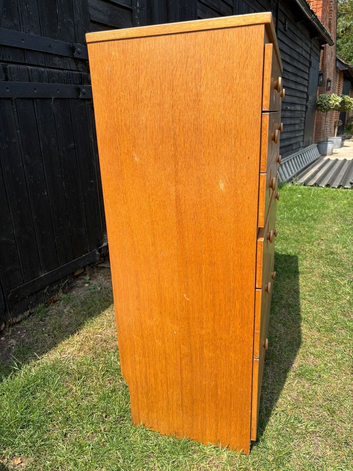 Furniture Meredew Mid Century Blond Oak Large Chest Of Drawers photo