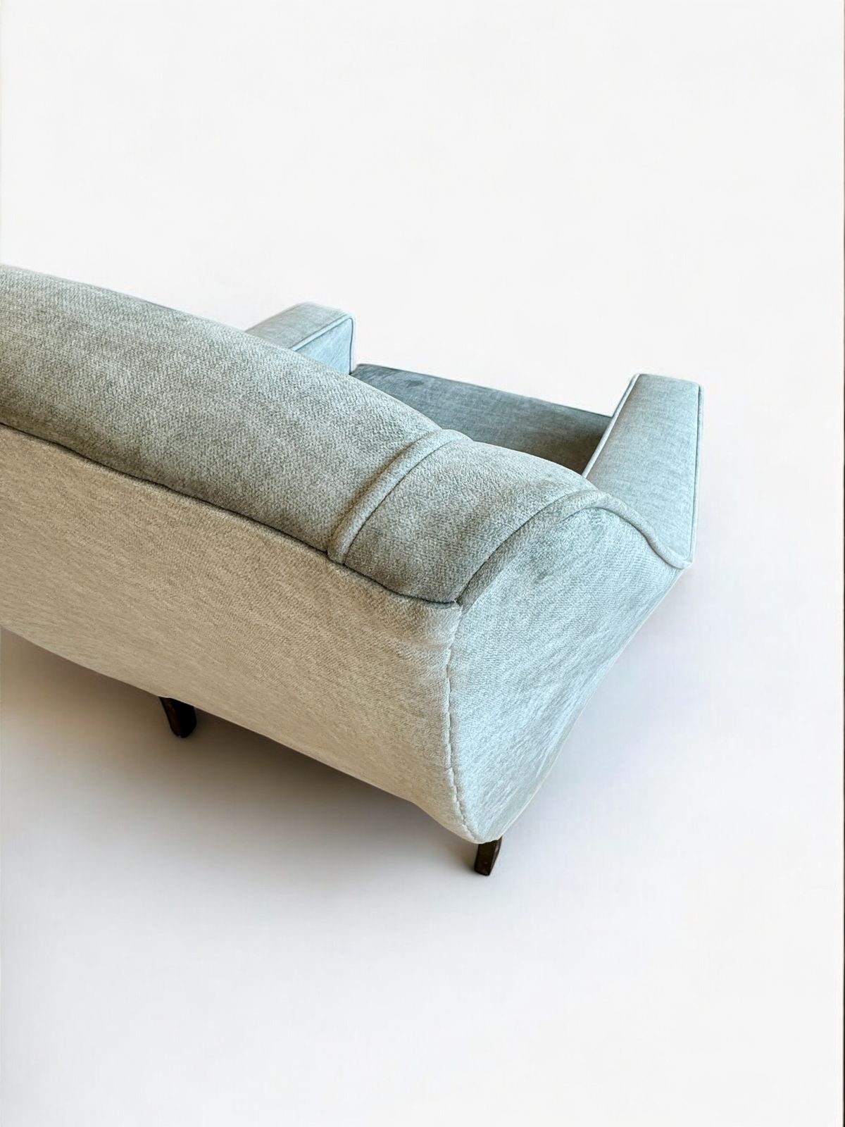 A Set Of Two Danish Armchairs Re Upholstered In A Powder Blue Wool Cover, Denmark 1960's photo Furniture