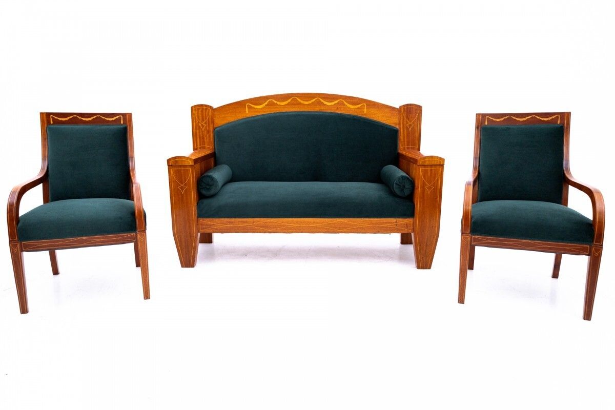 Green Living Room Set, Northern Europe, Circa 1890.