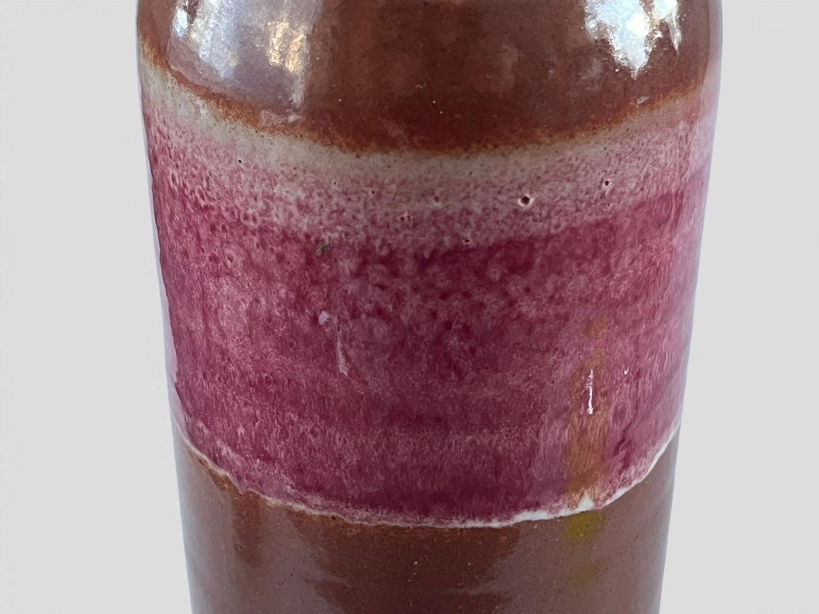 Large Mid Century Scheurich Brown & Pink Glazed Ceramic Fat Lava West Germany Pottery Vase photo buy