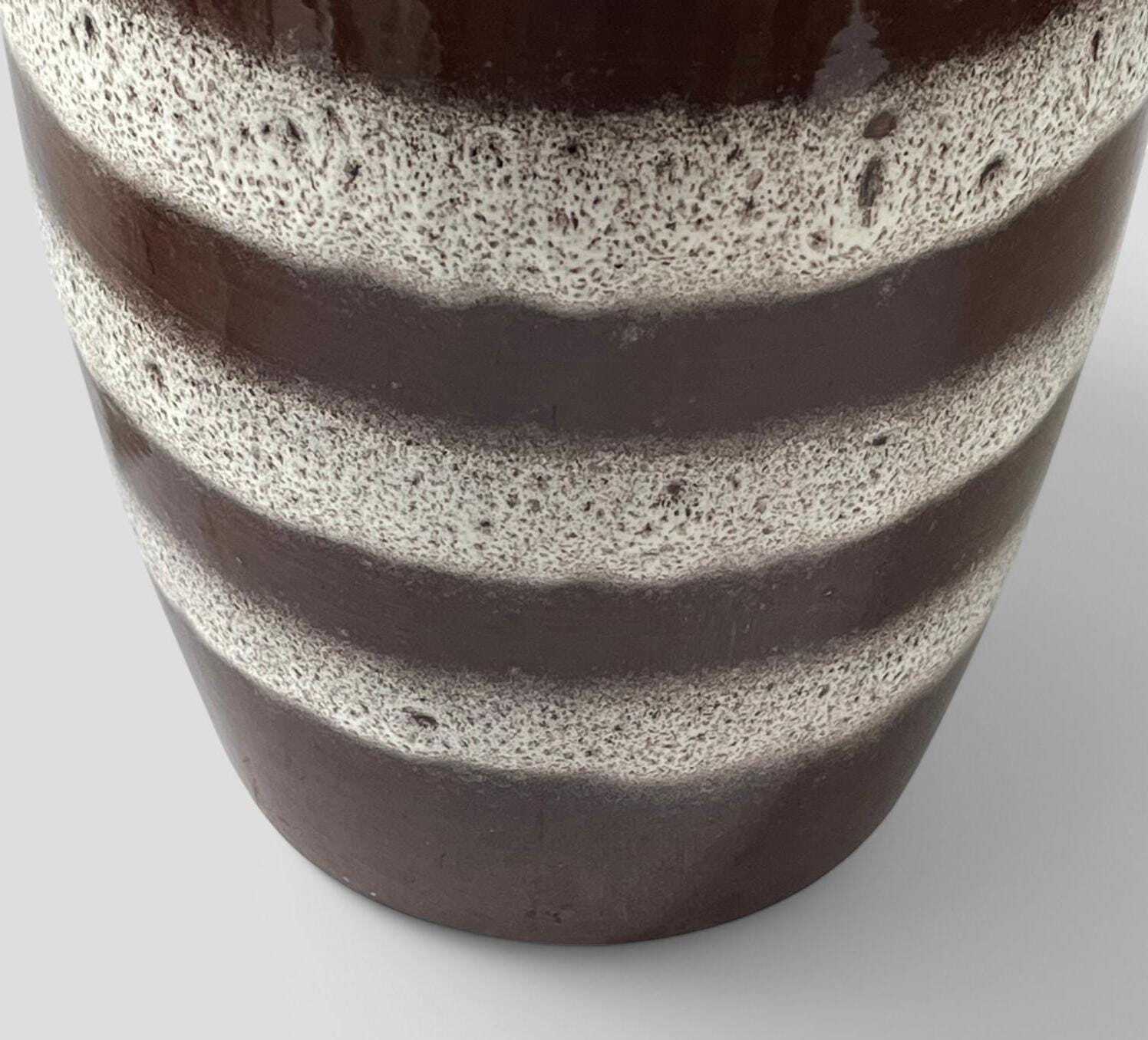 Large Mid Century Scheurich White & Brown Glazed Ceramic West Germany Pottery Floor Vase photo Home Decor