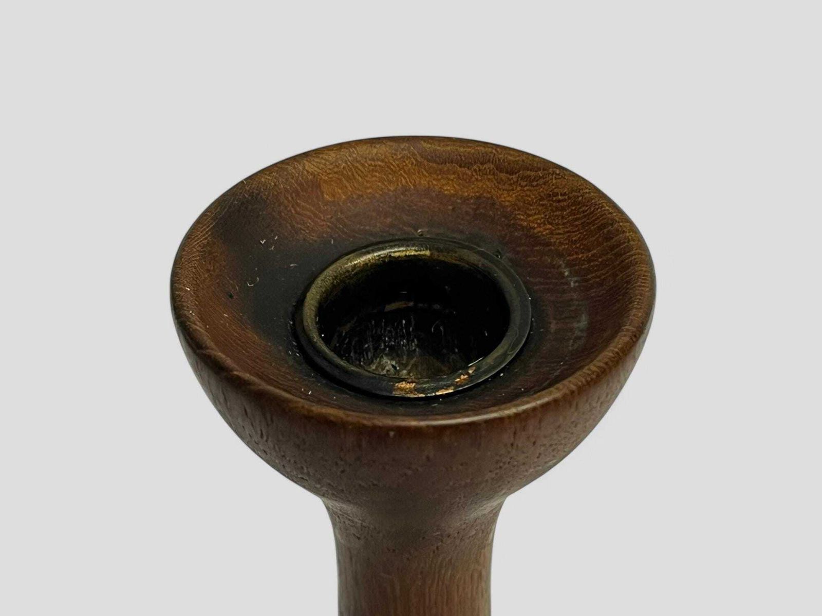 Mid Century Danish Teak Candlestick / Candle Holder By H&F Denmark photo Home Decor