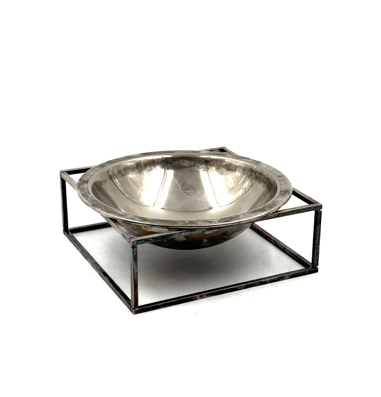 Mid Century Modern Silver Plated Bowl / Vide Poche, Pm Italy 1970s photo for sale