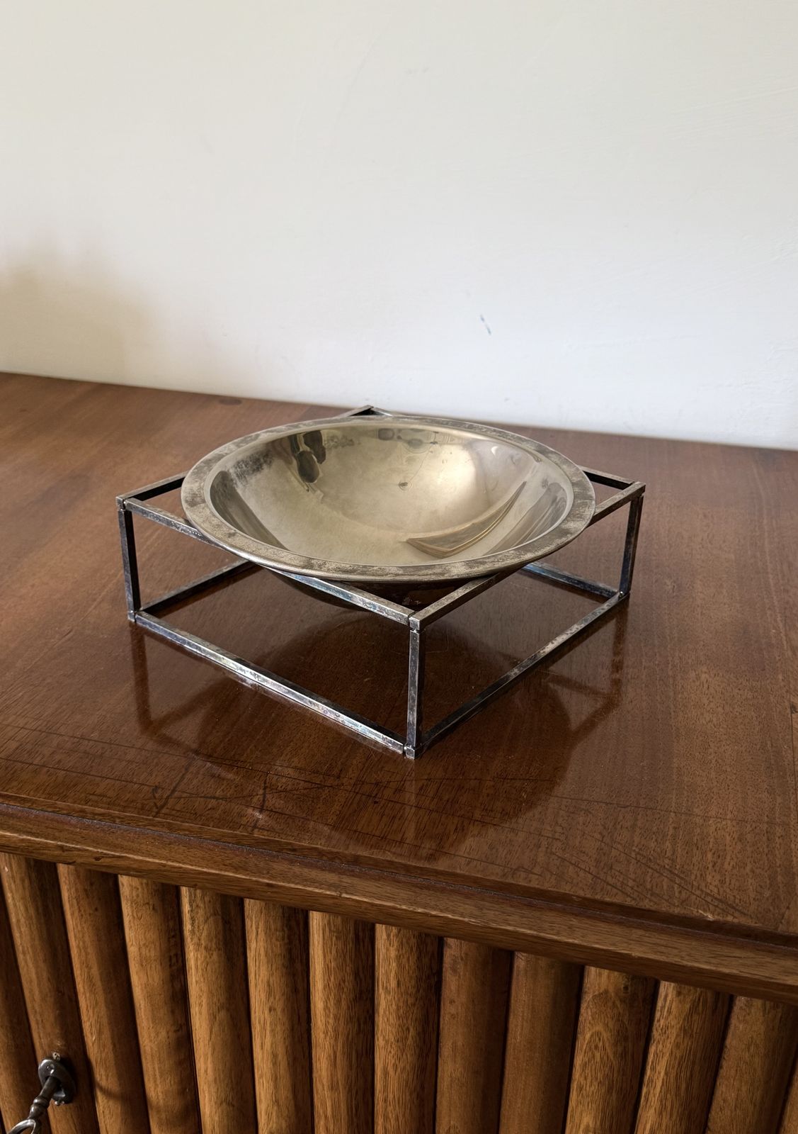 Mid Century Modern Silver Plated Bowl / Vide Poche, Pm Italy 1970s photo 470.0