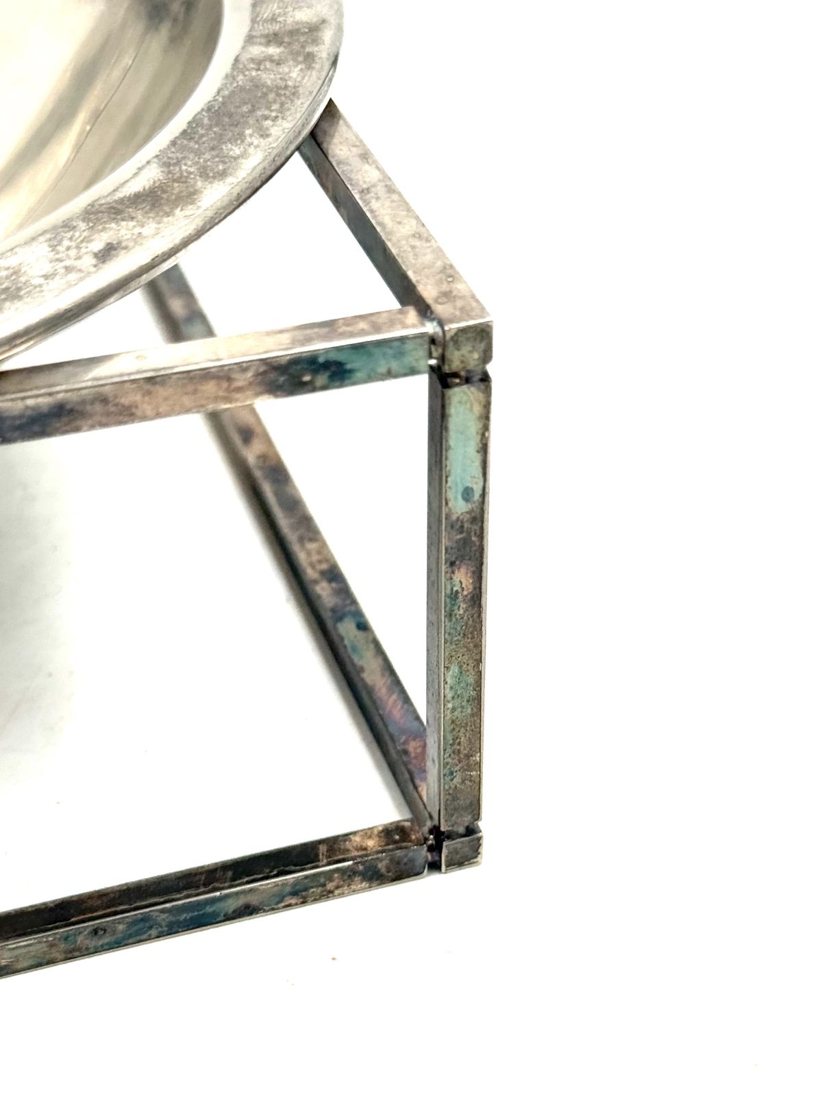 photo for sale Mid Century Modern Silver Plated Bowl / Vide Poche, Pm Italy 1970s