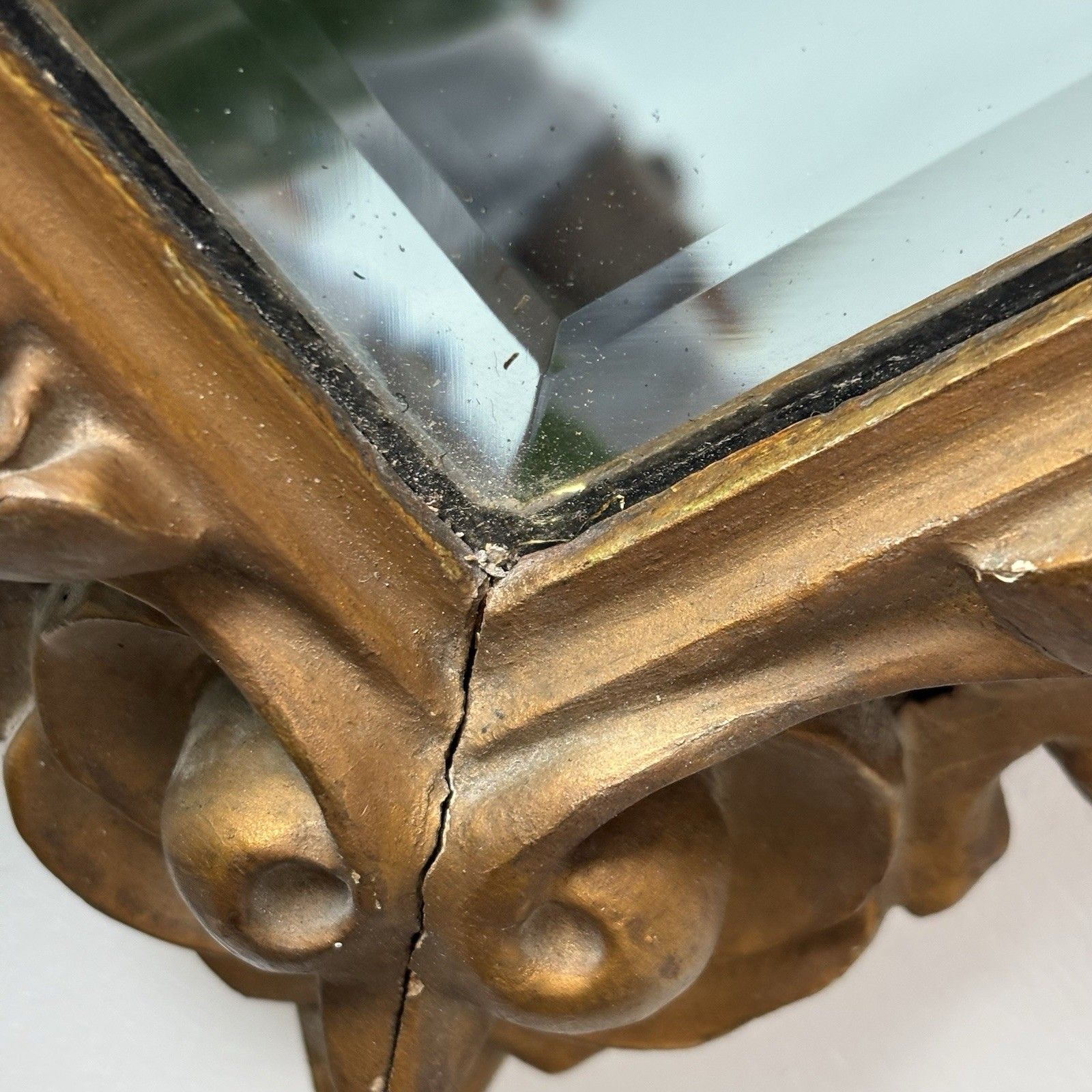 75.0 A Bevelled Plate Wall Mirror In A Pierced Carved & Gilt Painted Roccoco Frame photo