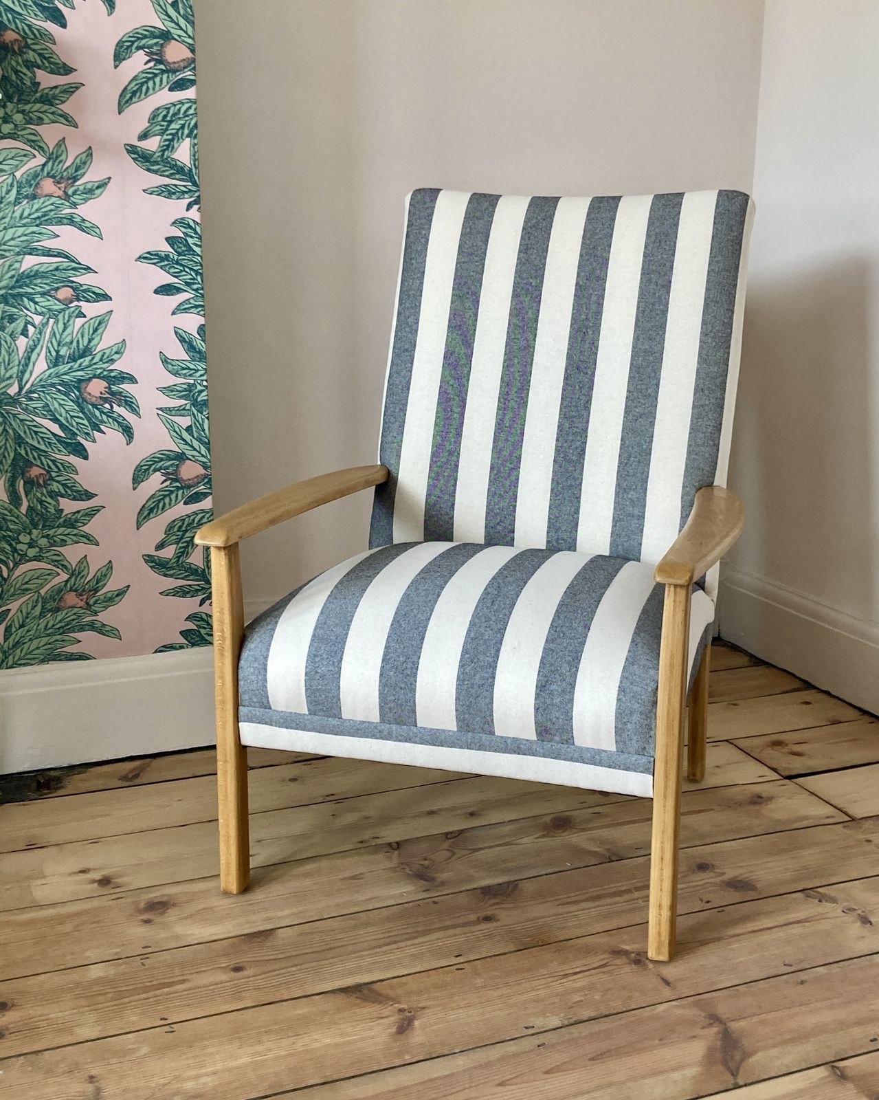 Cintique Mid Century Armchair Professionally Upholstered