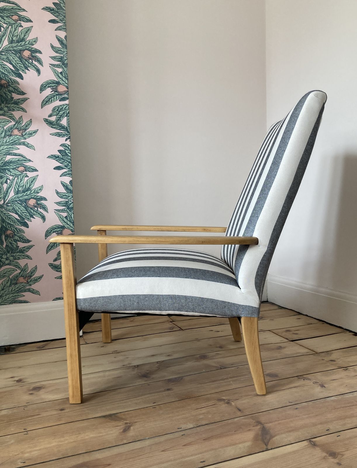 Cintique Mid Century Armchair Professionally Upholstered photo buy