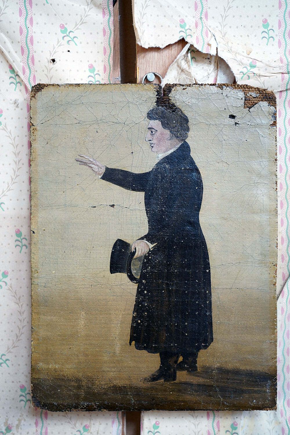 An Early 19thc Naïve School Oil Portrait Of A Gentleman C.1830 photo furniture