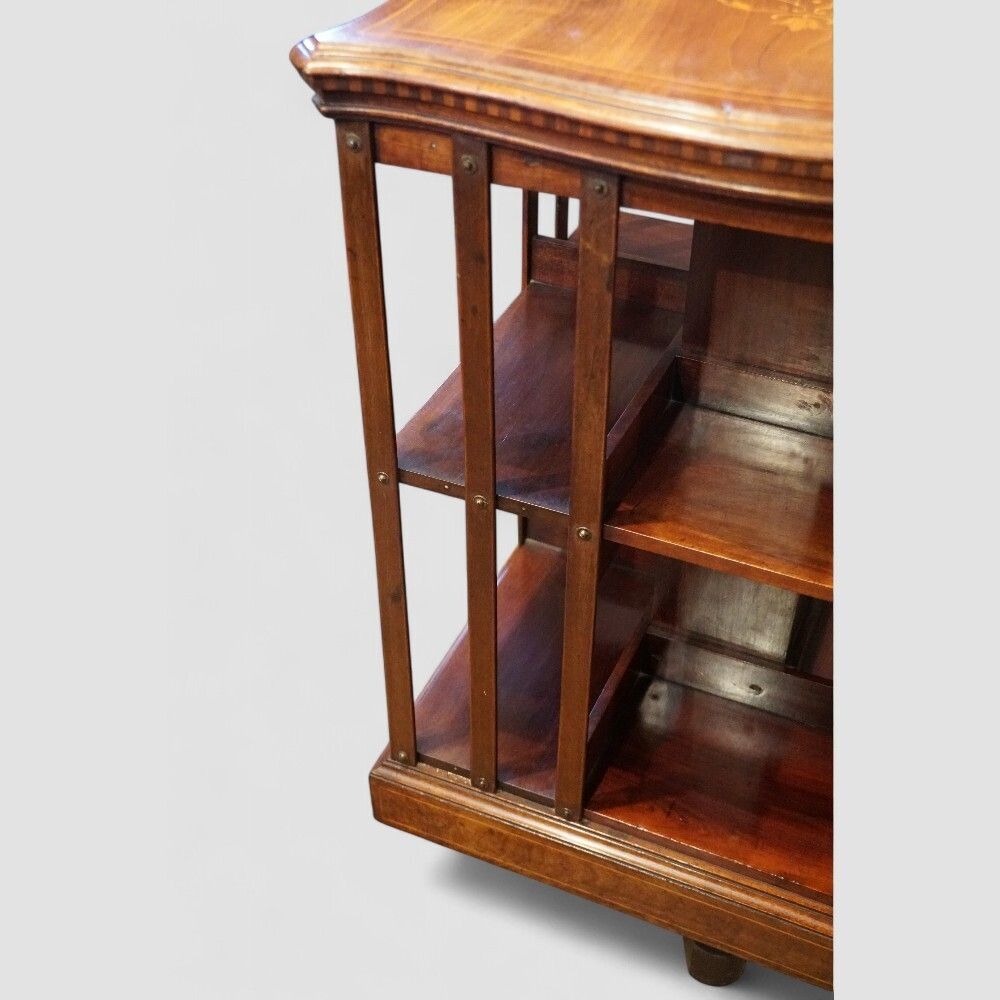 Edwardian Inlaid Mahogany Revolving Bookcase photo furniture