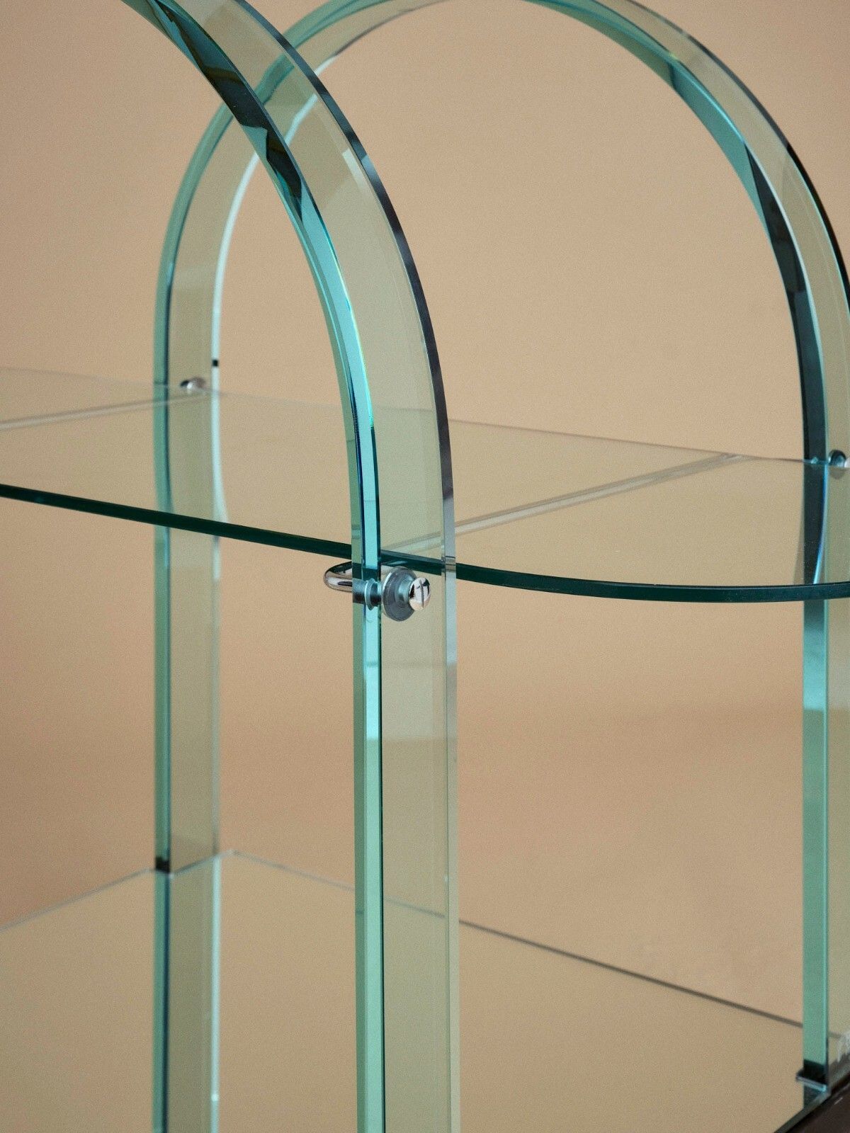1980's Italian Mirrored Glass Postmodern Cocktail Bar Trolley Cart By Fiam photo Furniture
