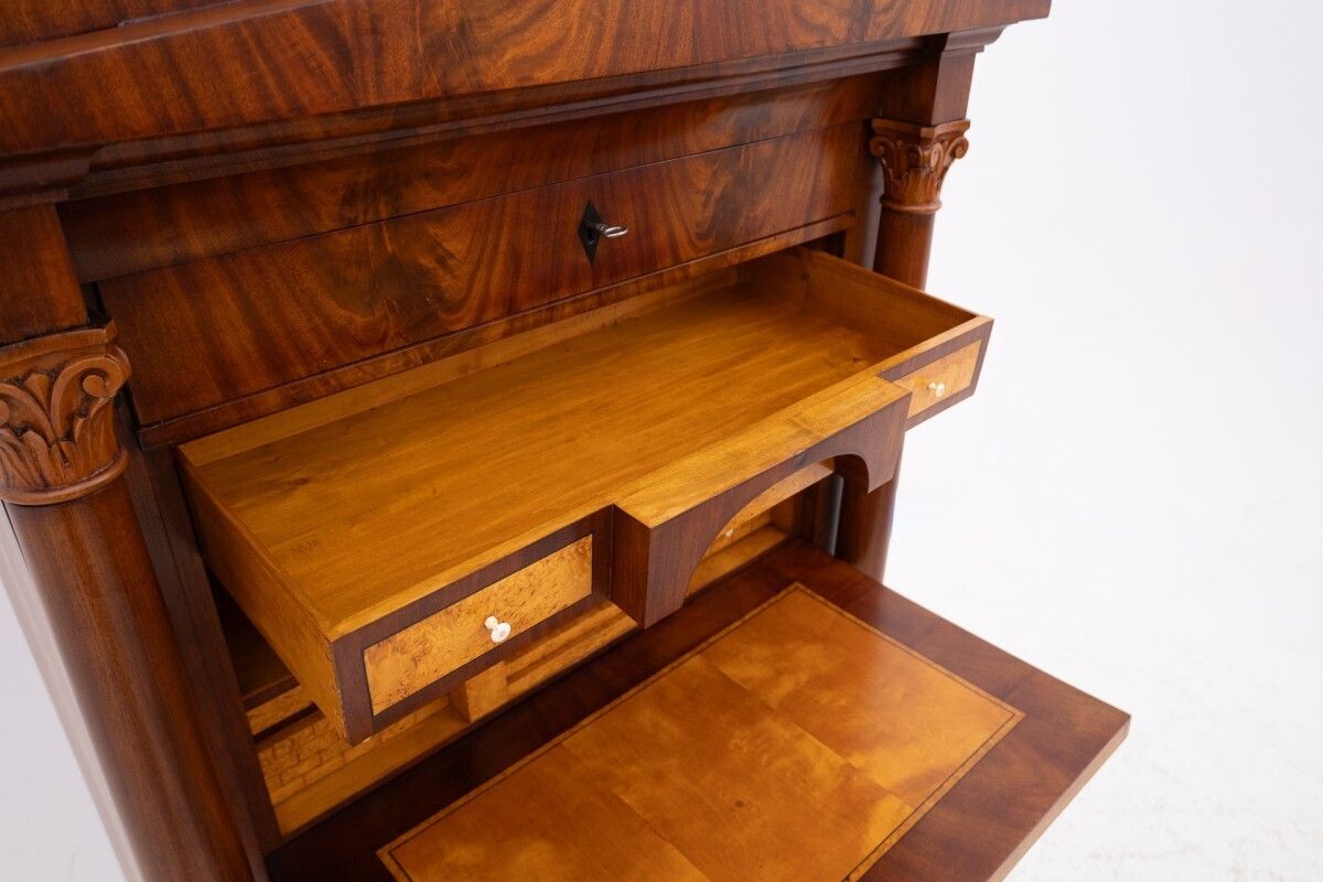 Biedermeier Secretary, Western Europe, Around 1840. After Renovation. photo vintage