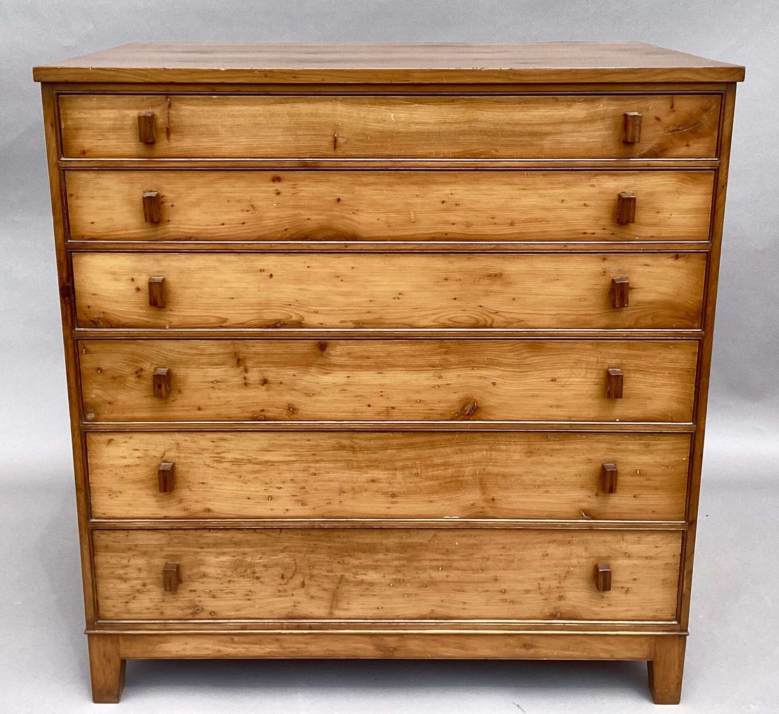 Exceptional Arts And Crafts Solid Yew Wood Chest Of Drawers photo furniture