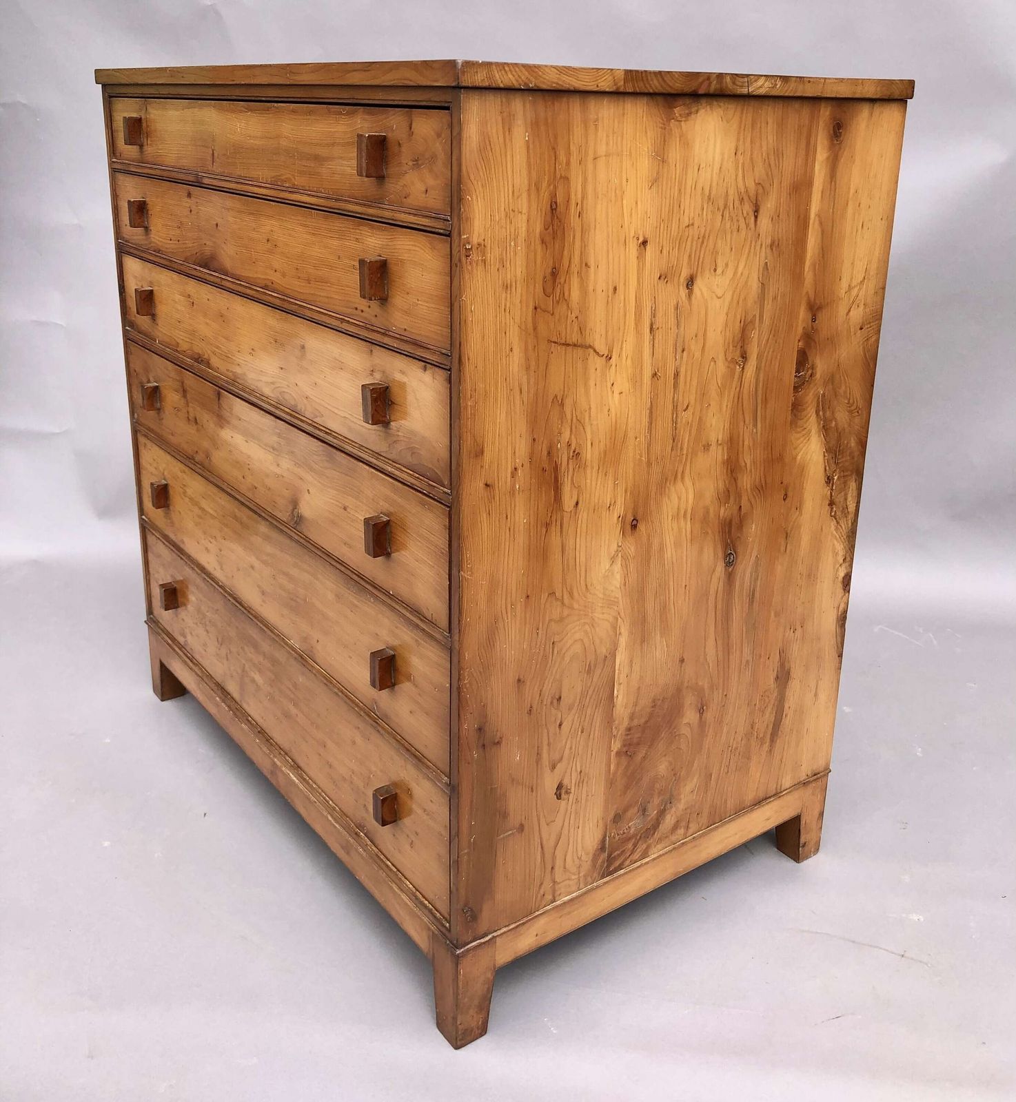 Exceptional Arts And Crafts Solid Yew Wood Chest Of Drawers photo for sale