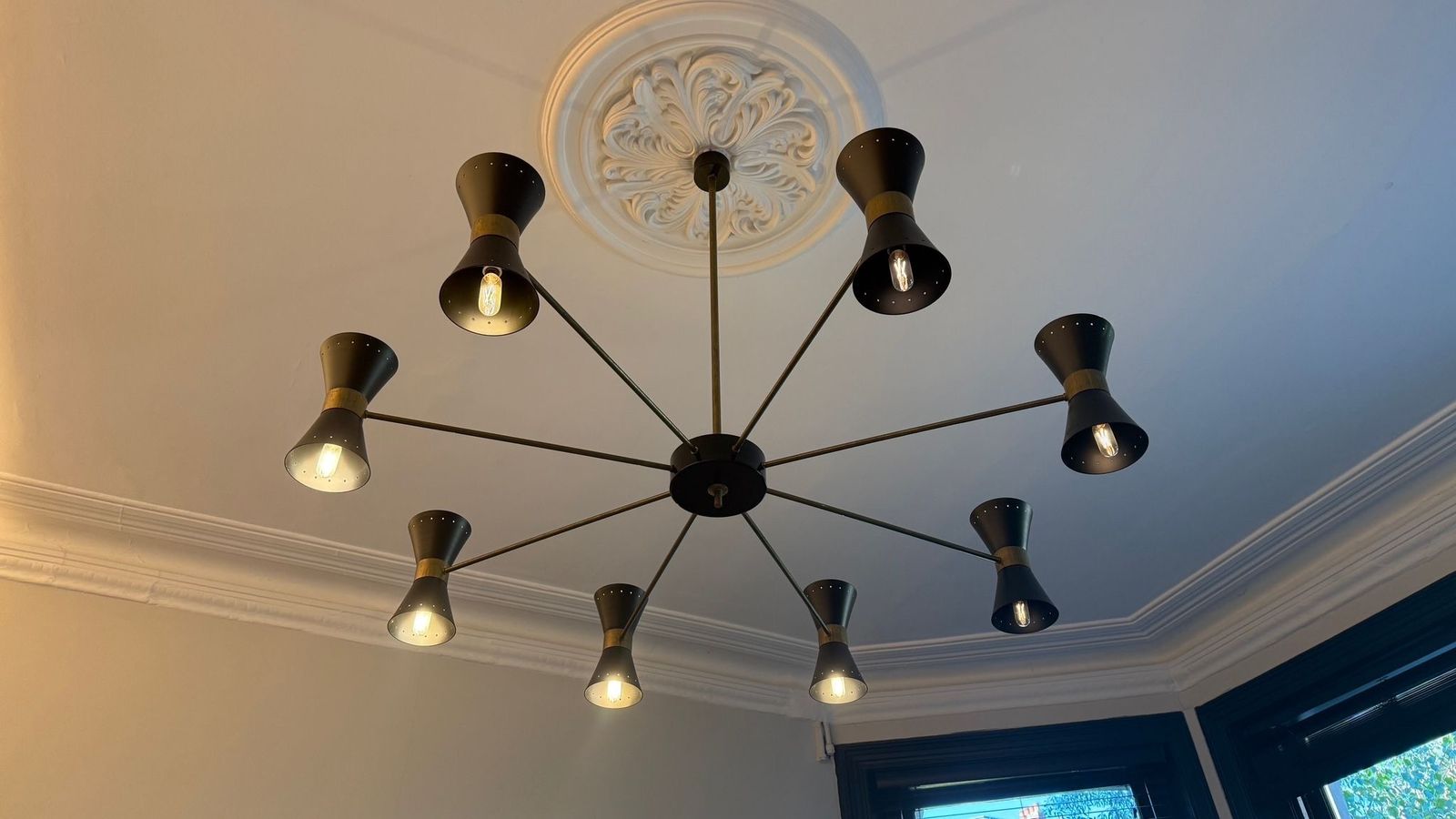 Mid Century "Diabolo" Chandelier Italian Stilnovo Sputnik Style photo for sale