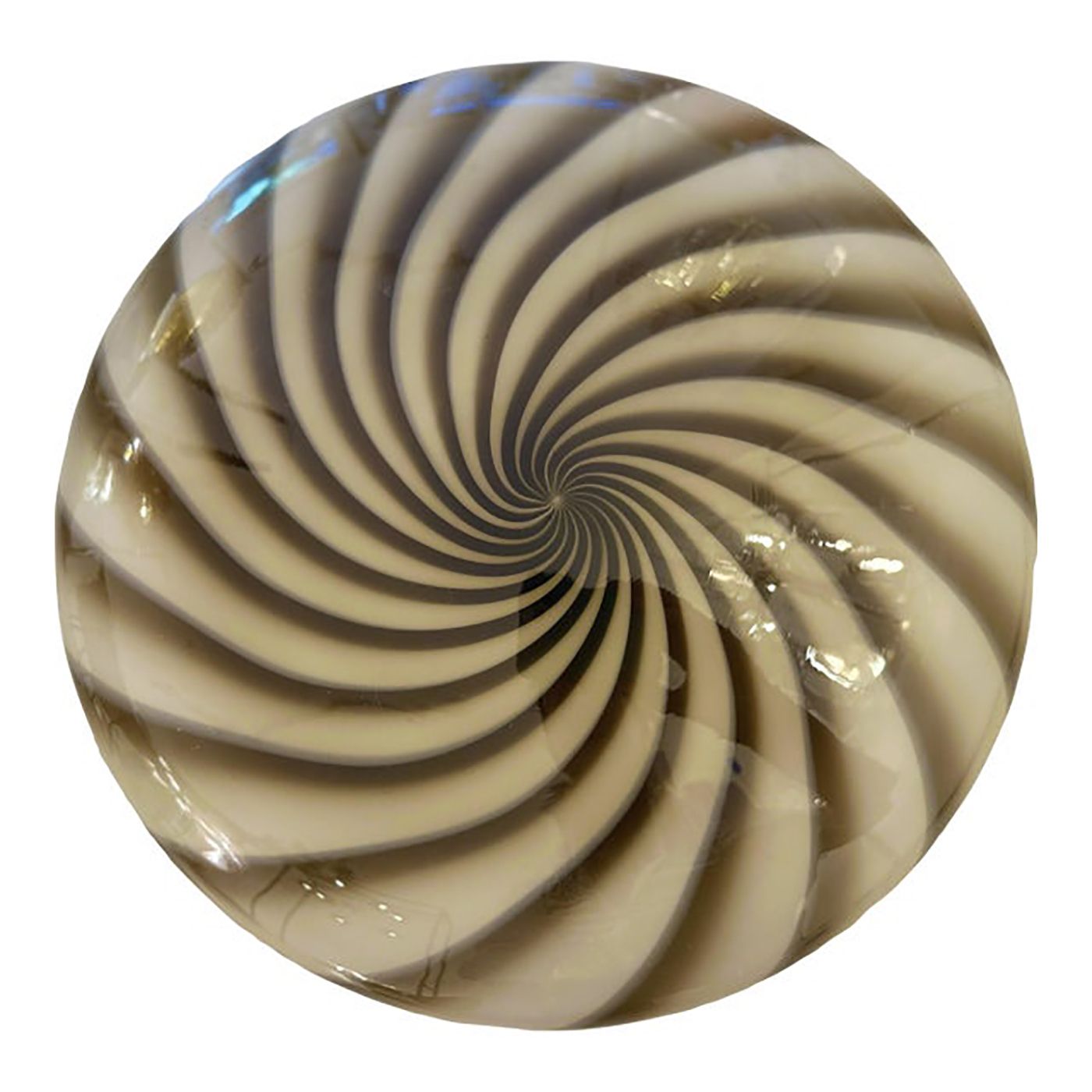 Contemporary Italian Milky White And Brown Swirls Murano Glass Flush Mount Or Wall Sconce