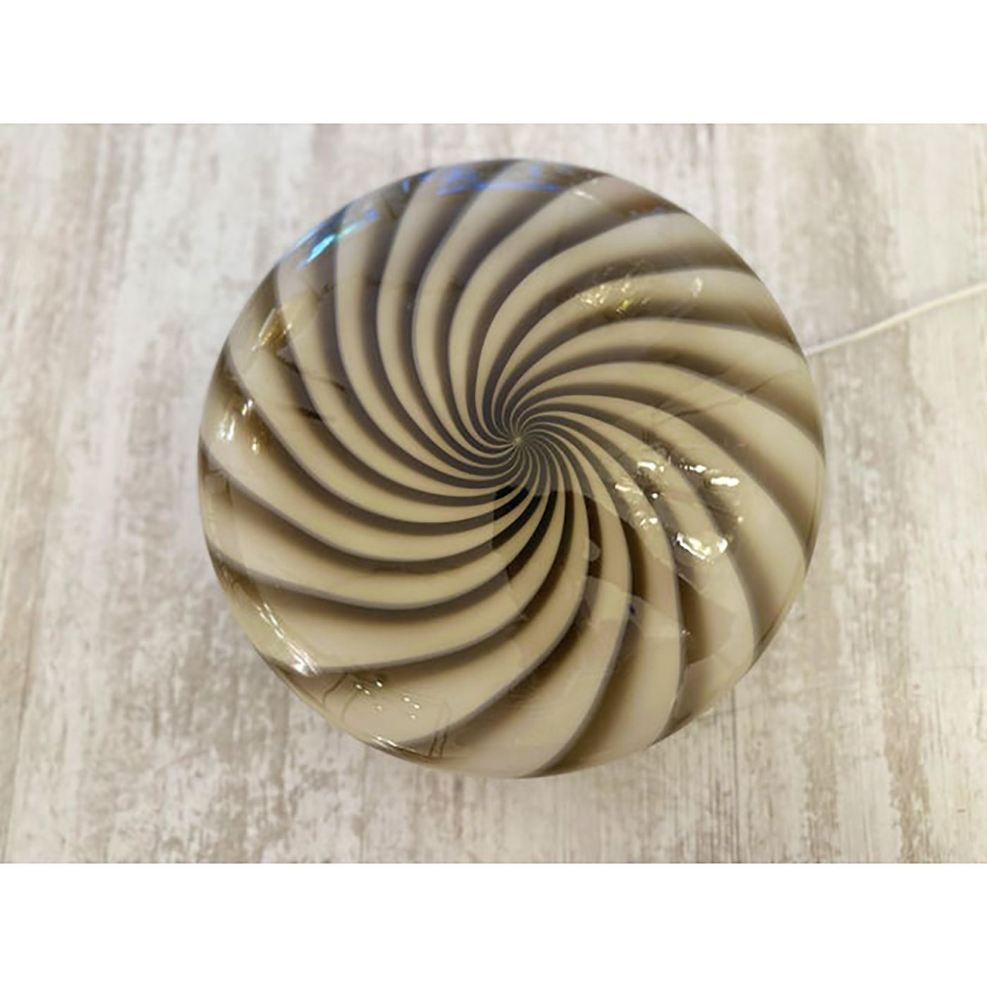 Contemporary Italian Milky White And Brown Swirls Murano Glass Flush Mount Or Wall Sconce photo vintage