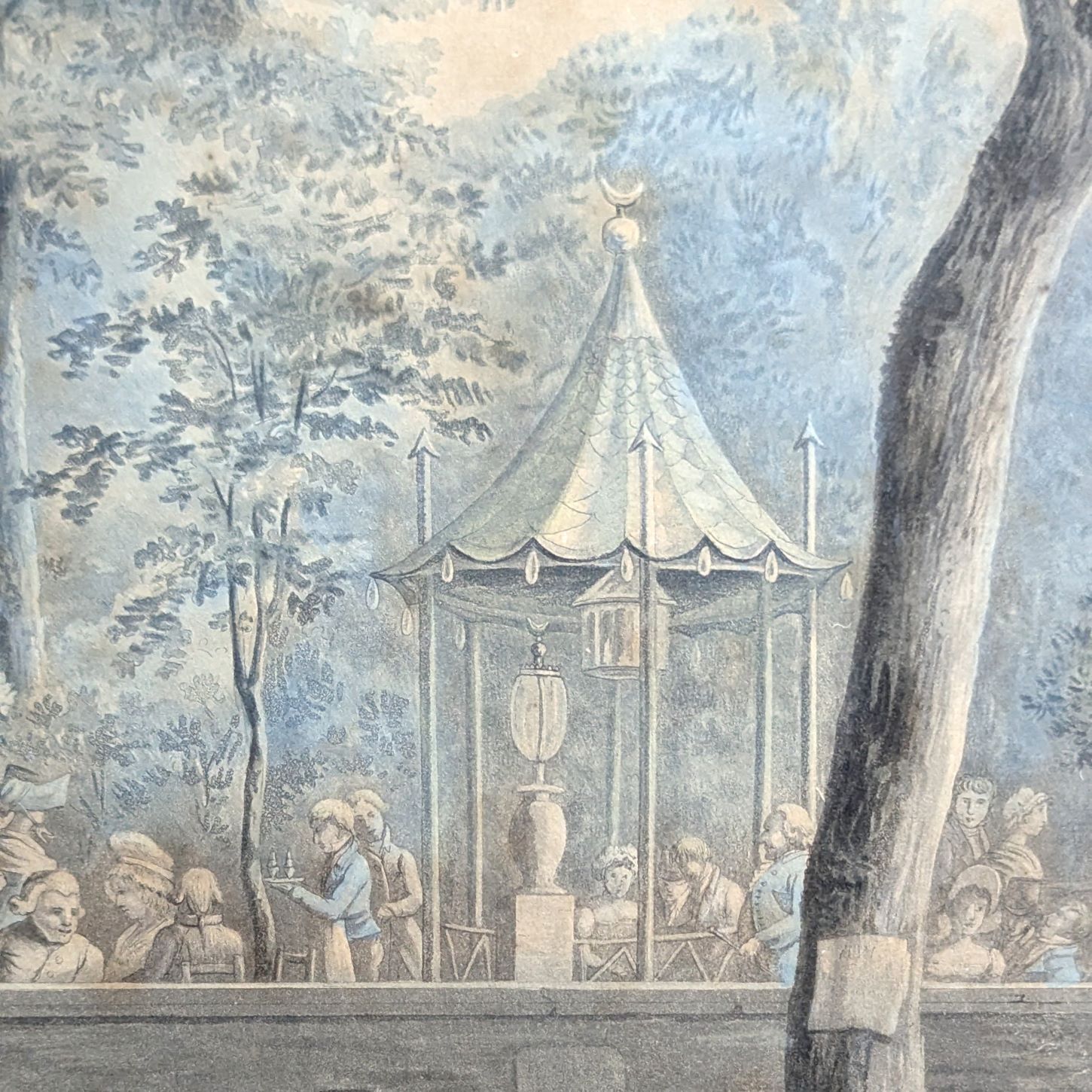 Aquatint, The Walk In The Turkish Garden Engraved By Jean Pierre Marie Jazet photo 1058.0