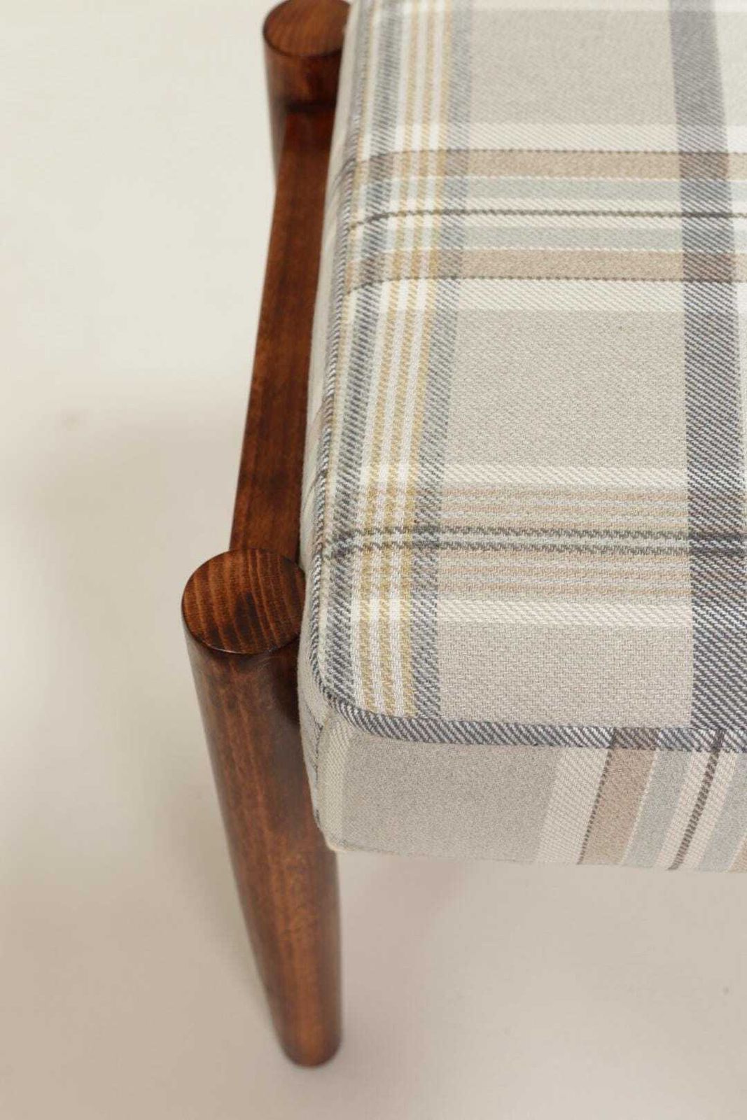 Vintage Set Armchair And Footstool Tartan Royal Design Mid Century Style, 1960 photo buy
