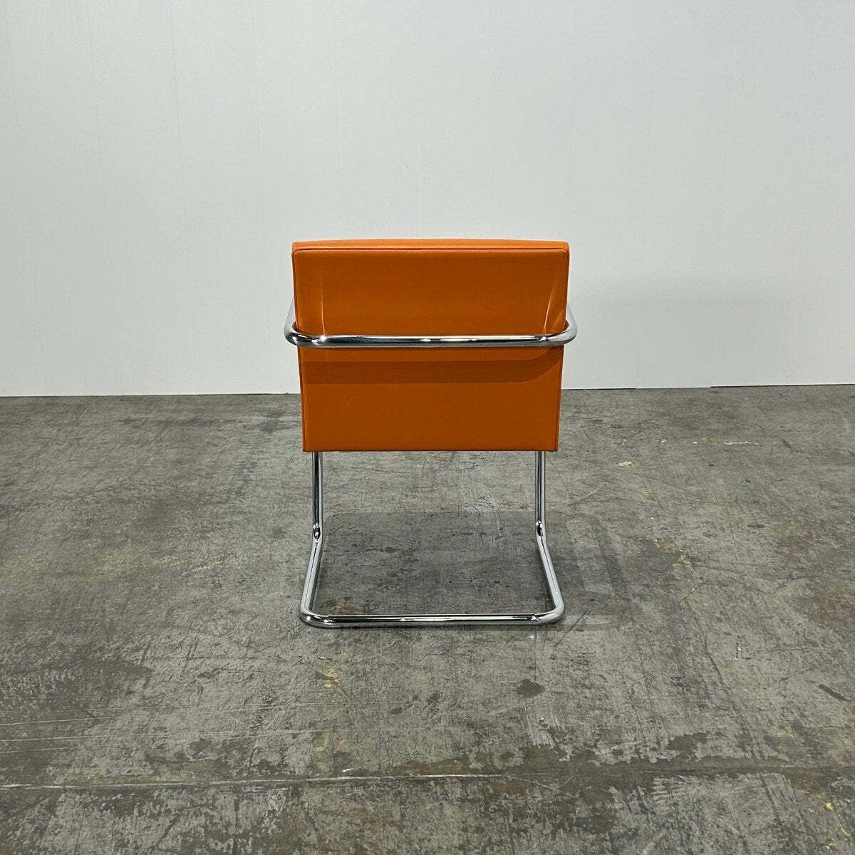 Knoll Brno Tubular Tan Orange Leather Chair By Ludwig Mies Van Der Rohe, Set Of Six photo buy