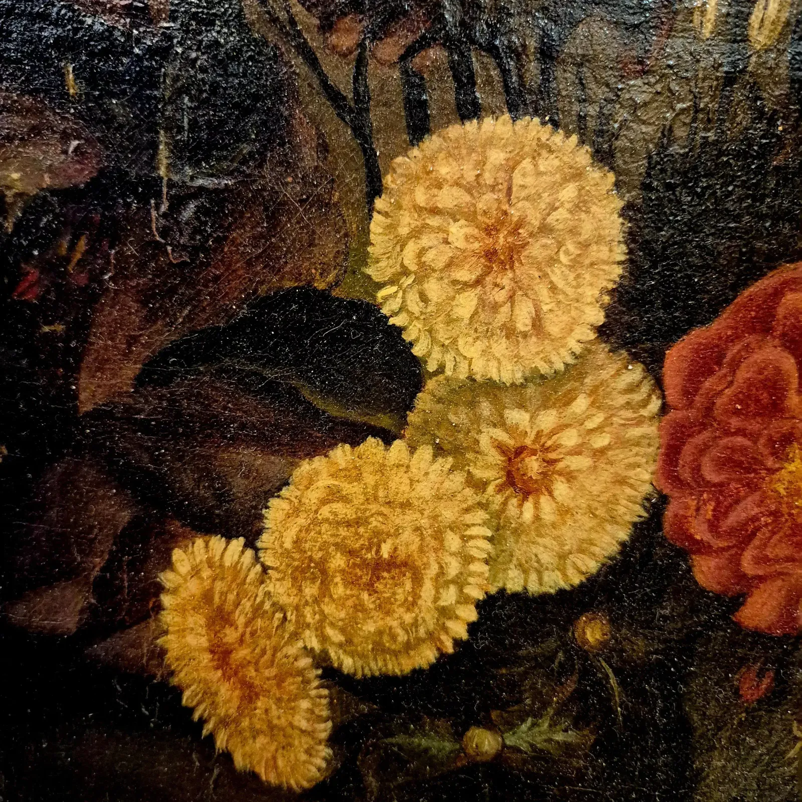 Still Life With Flowers, Signed Aurelia Riolso De Mortimer, Oil On Canvas, 1887 photo furniture