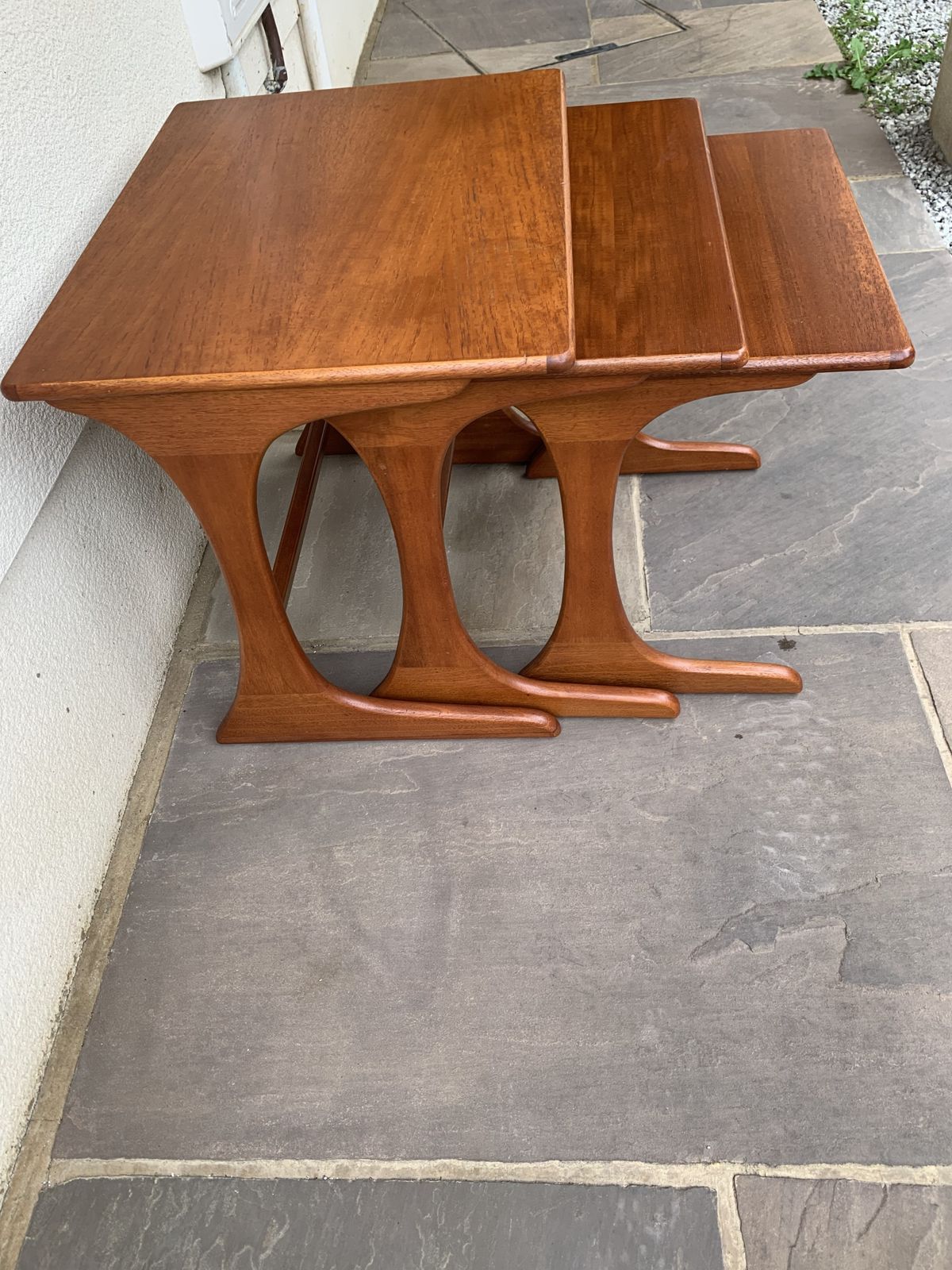 100.0 G Plan Kofod Larsen Nest Of 3 Teak Tables C1960s photo