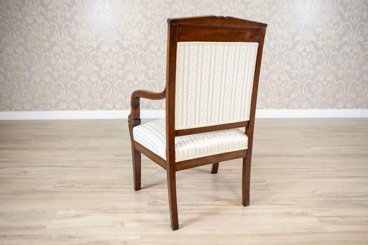 19th Century Biedermeier Mahogany Armchair In Light Upholstery, 1890s photo Furniture