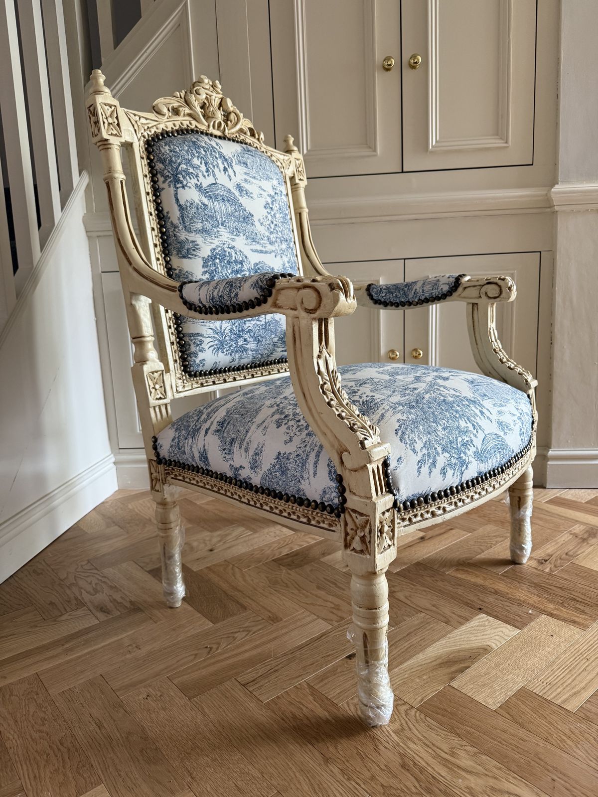 Beautiful French Empire Style Bedroom Chair photo vinterior