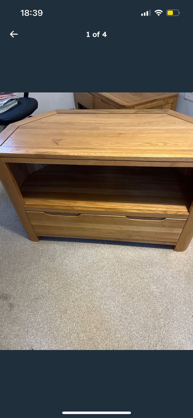 Oak Furnitureland Corner Tv Unit – Excellent Condition photo for sale