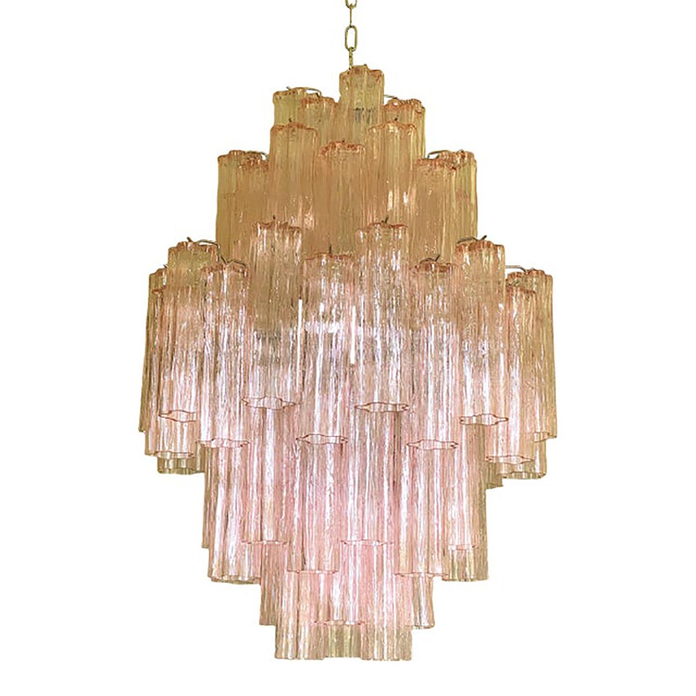 Contemporary Pink "Tronchi" Murano Glass Chandelier